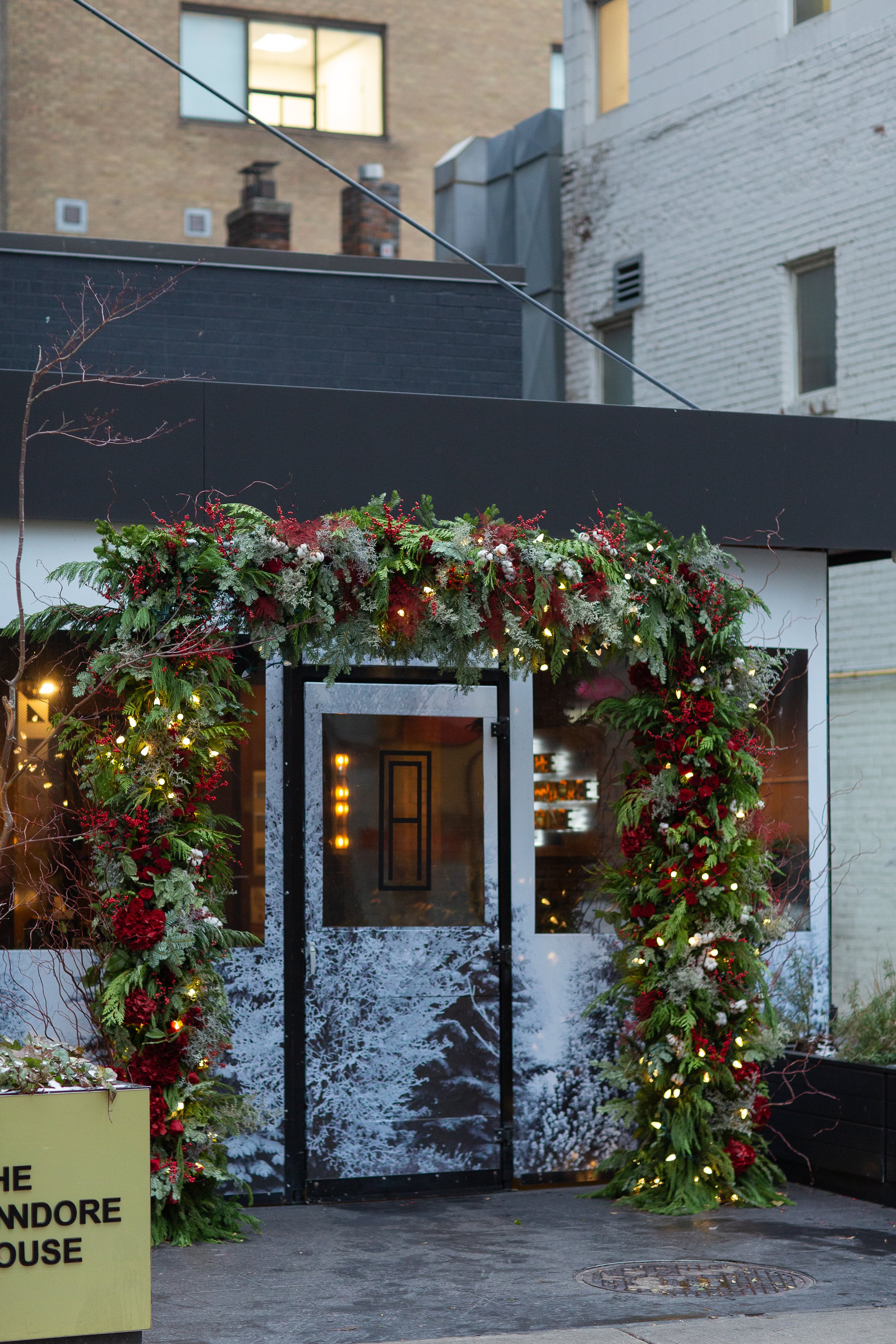 Sculptural floral installation for a Toronto product launch with sustainable flowers