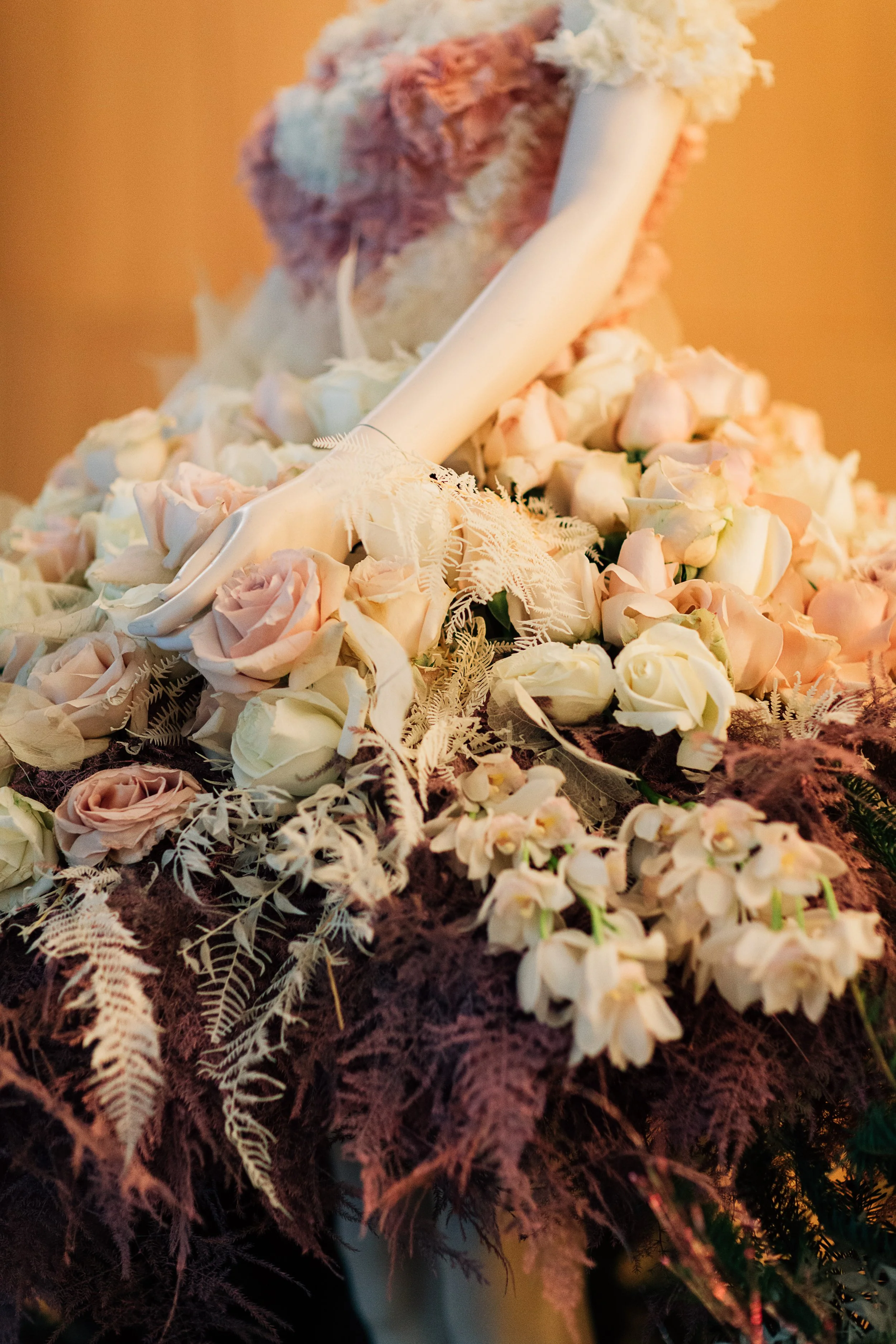 Sculptural floral details from a Toronto brand activation installation