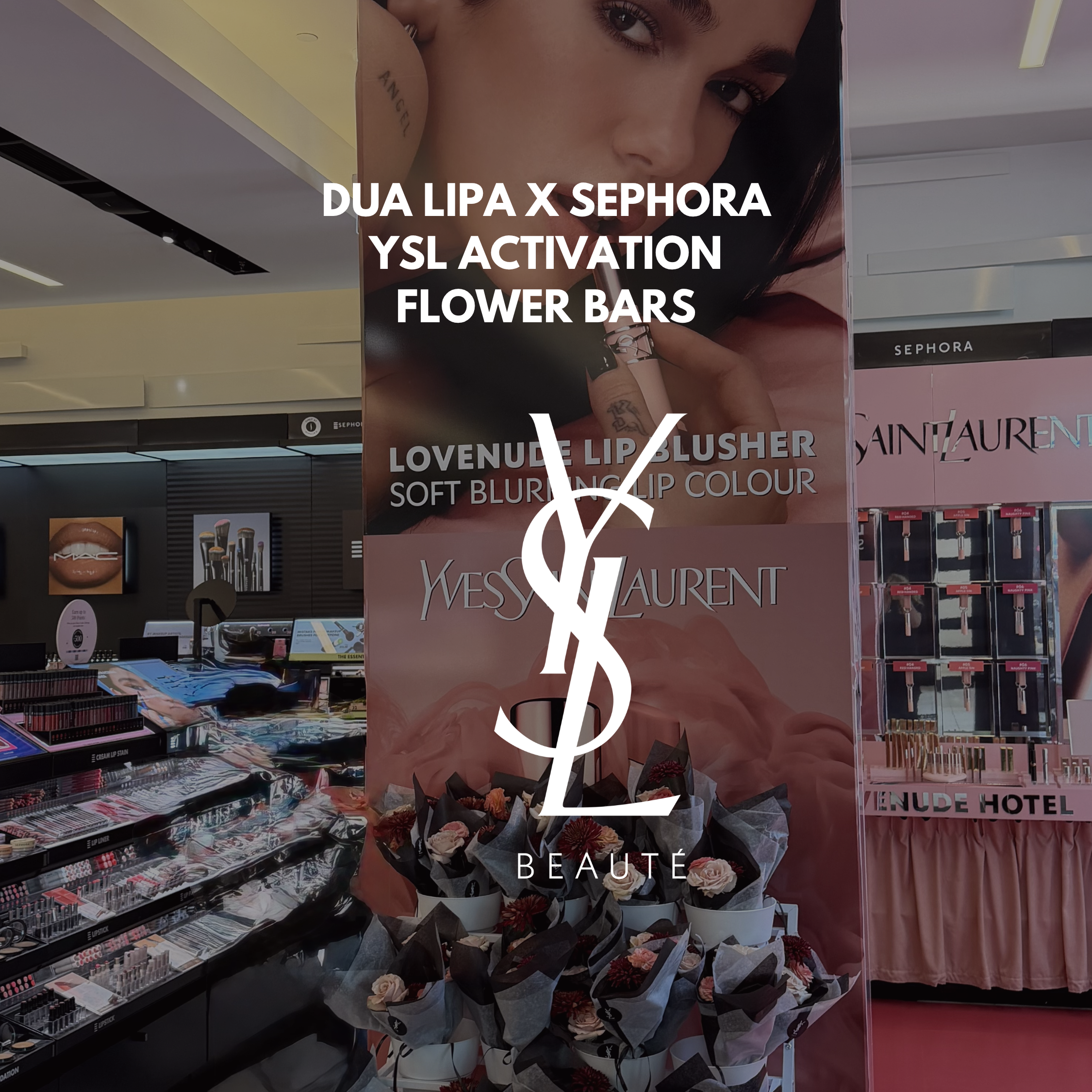 Branded flower bar experience for event guests at Toronto brand activation