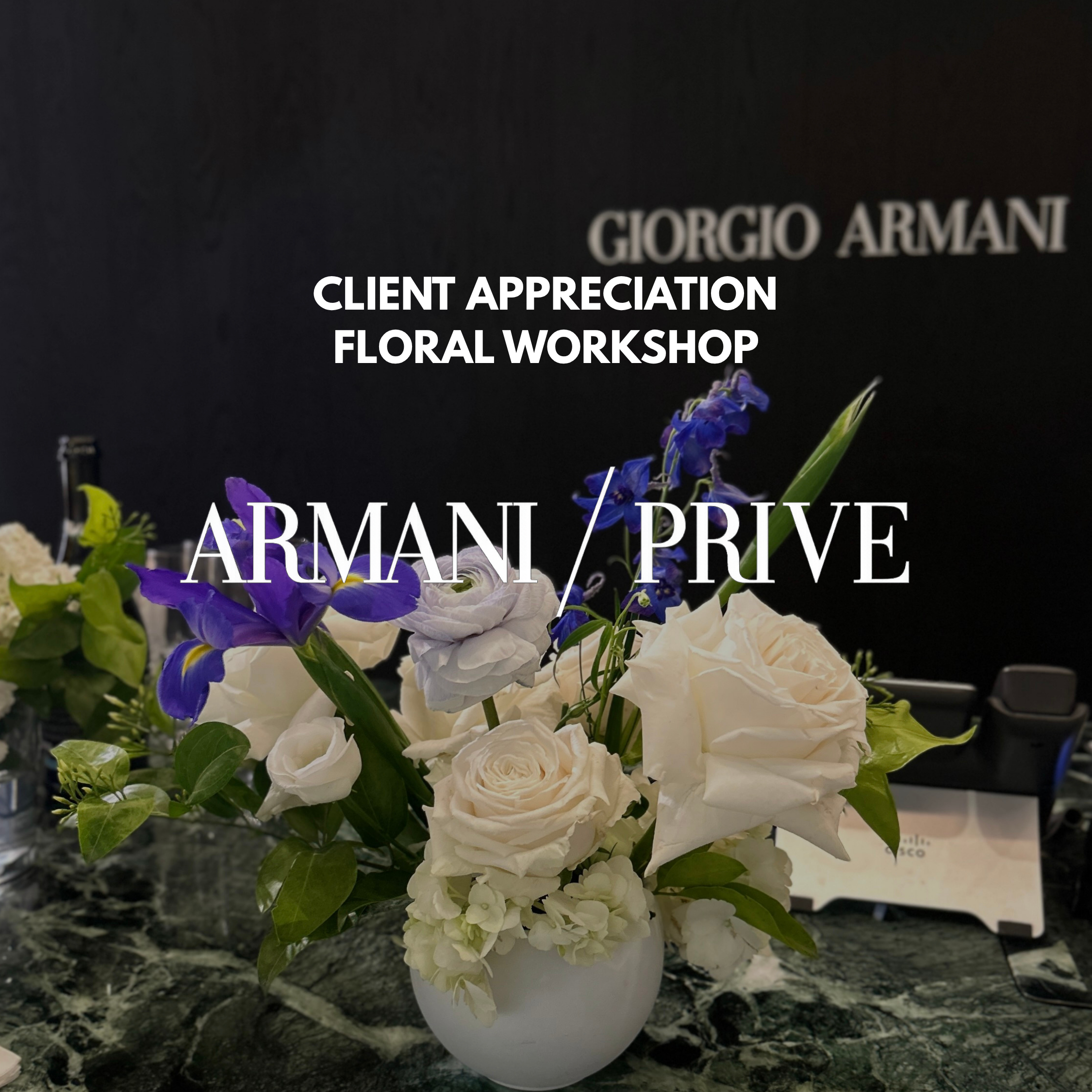 Guests creating custom bouquets at a Toronto floral workshop by Dereves Studio