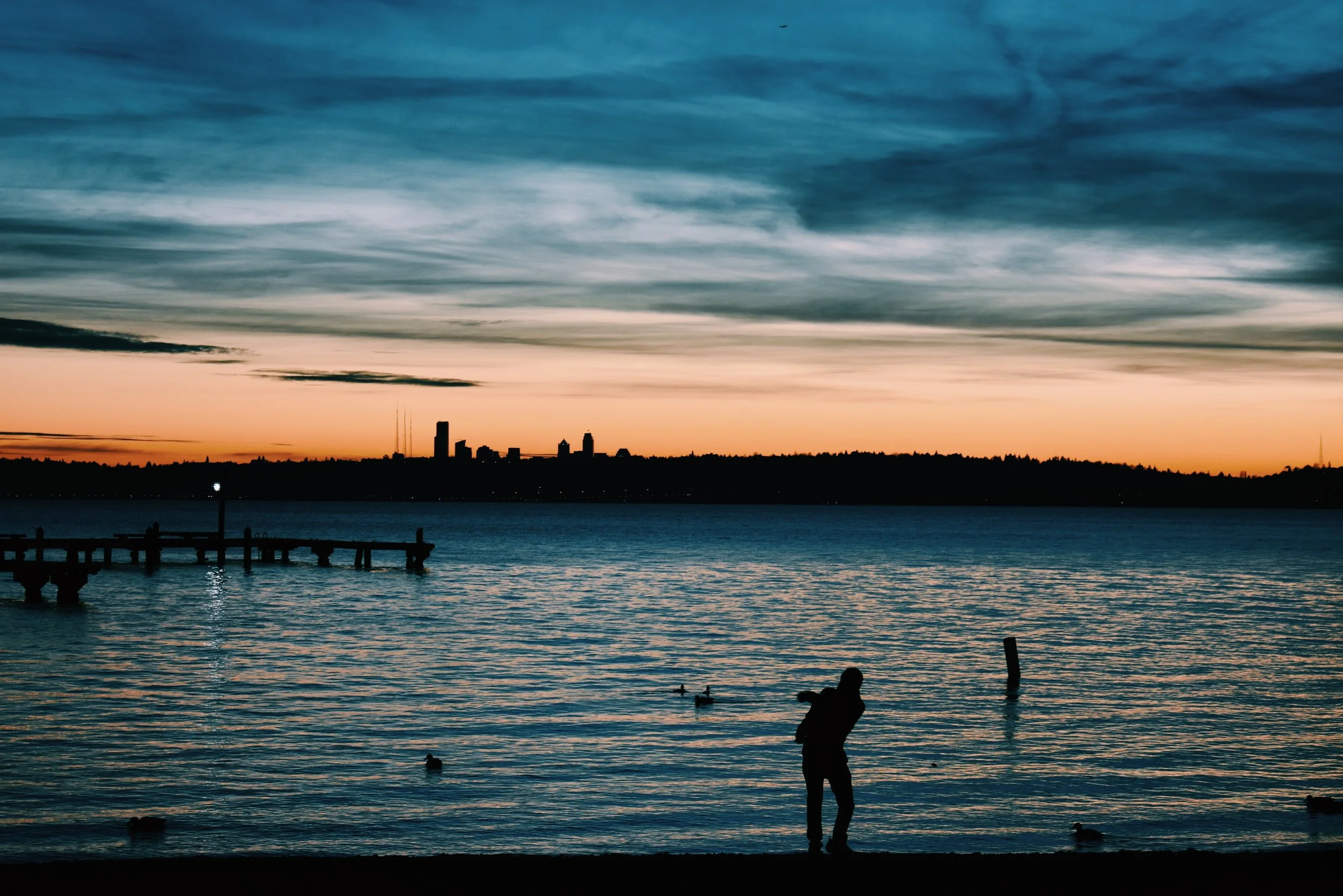 Sunset across from Seattle