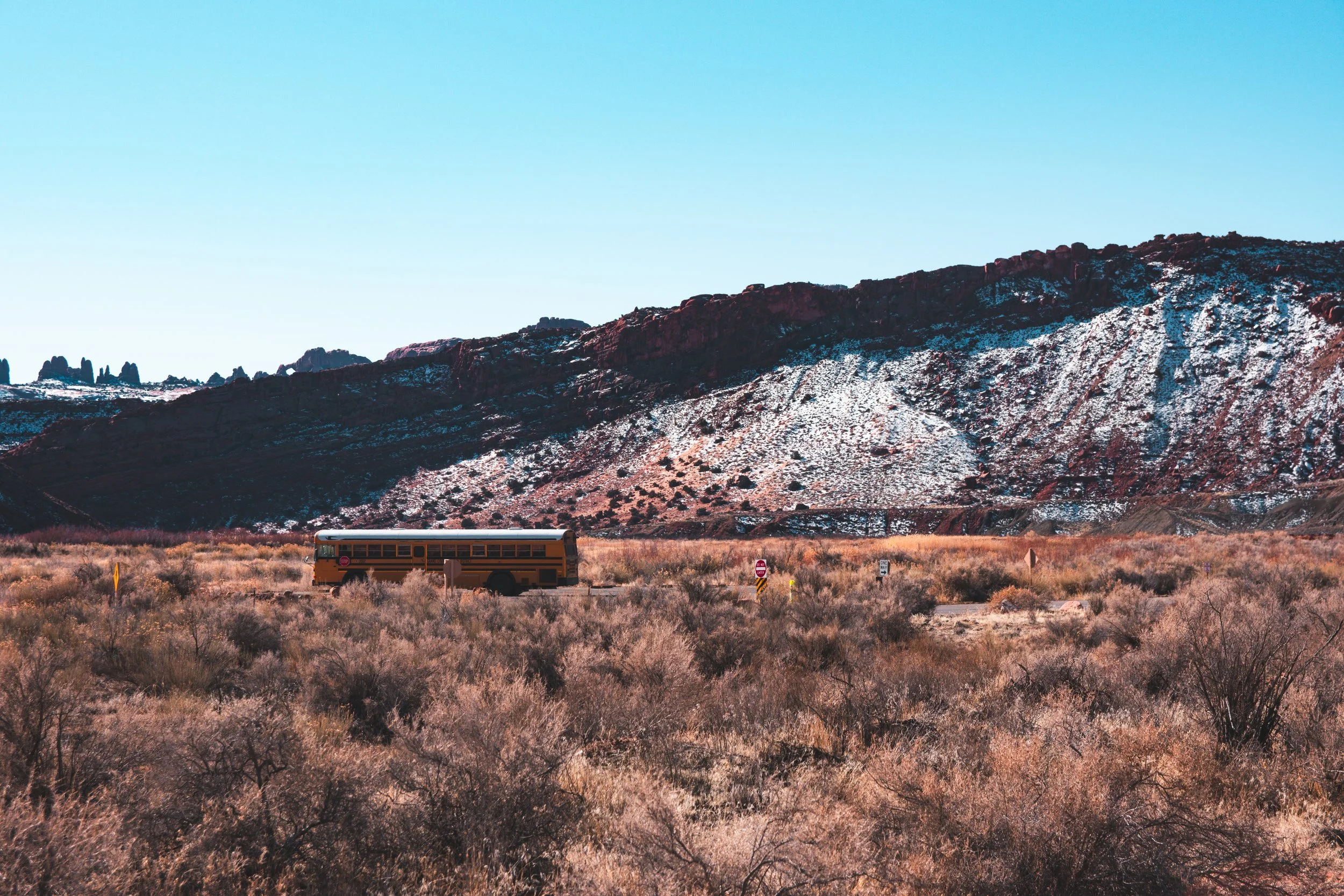 Bus in Arches National Park