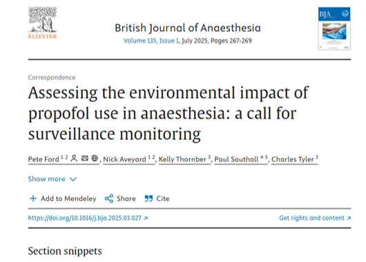 PPH co-authors on research letter published in British Journal of Anaesthesia
