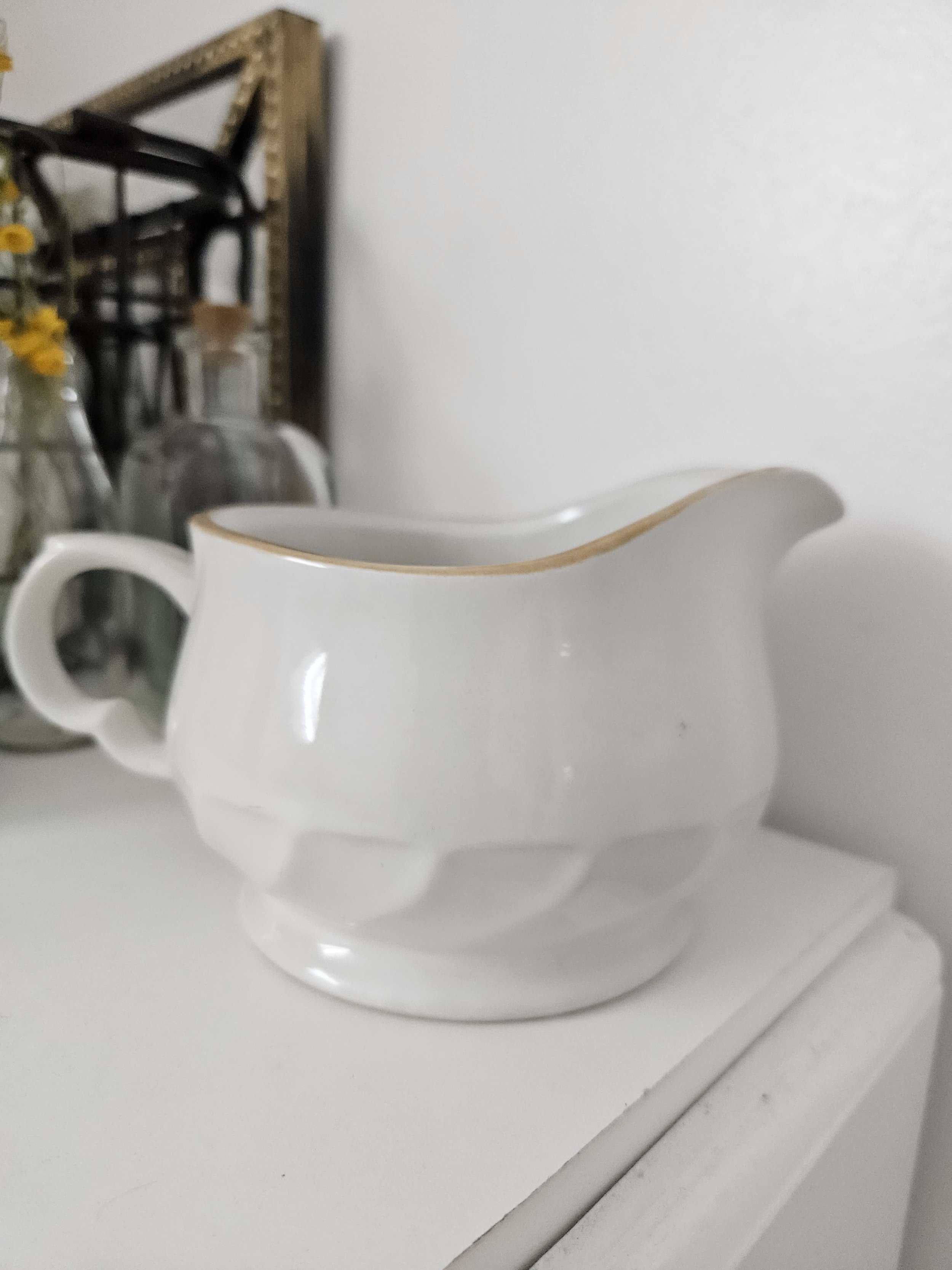 large creamy white gravy boat