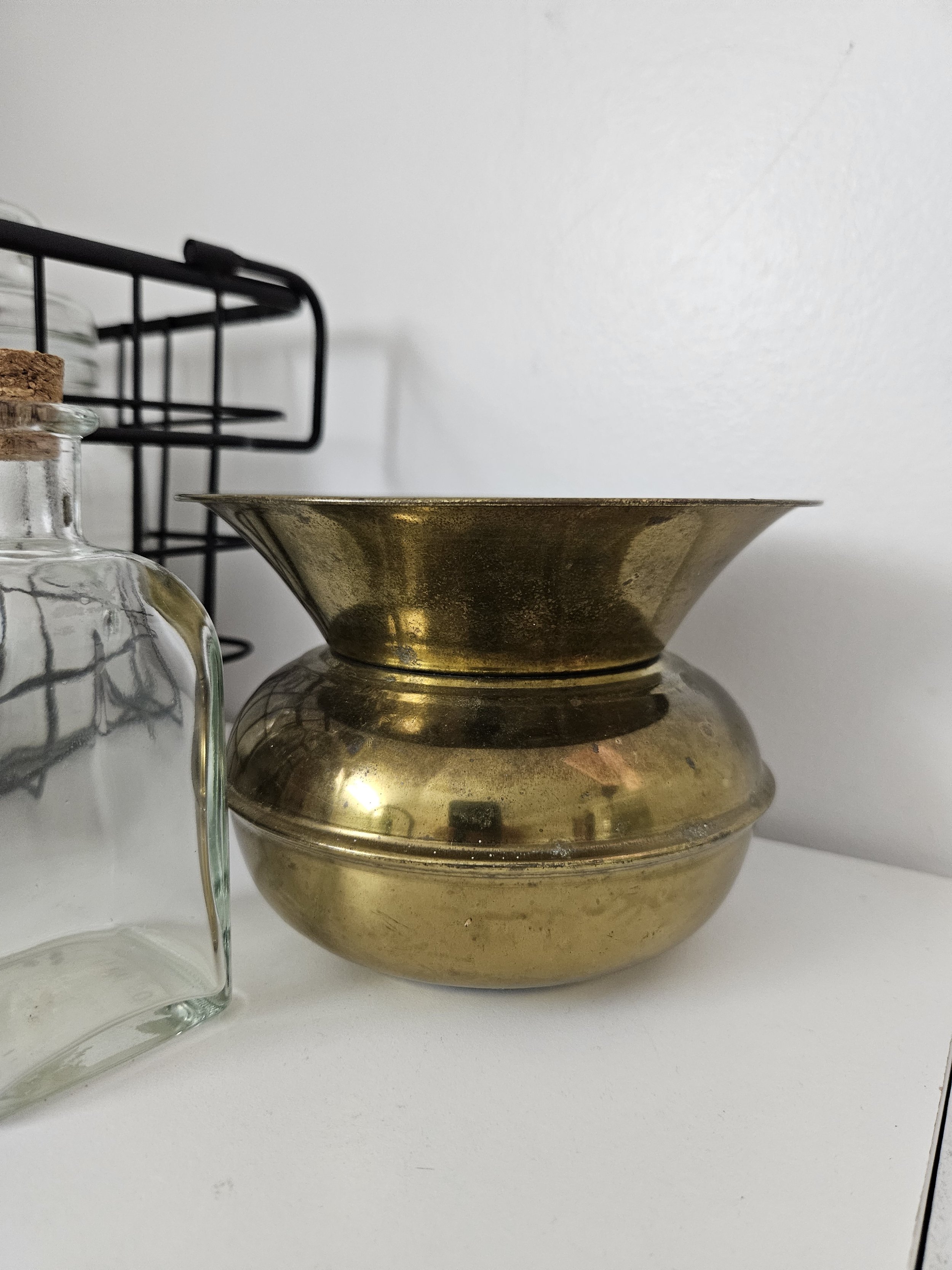 vintage brass spittoon vase