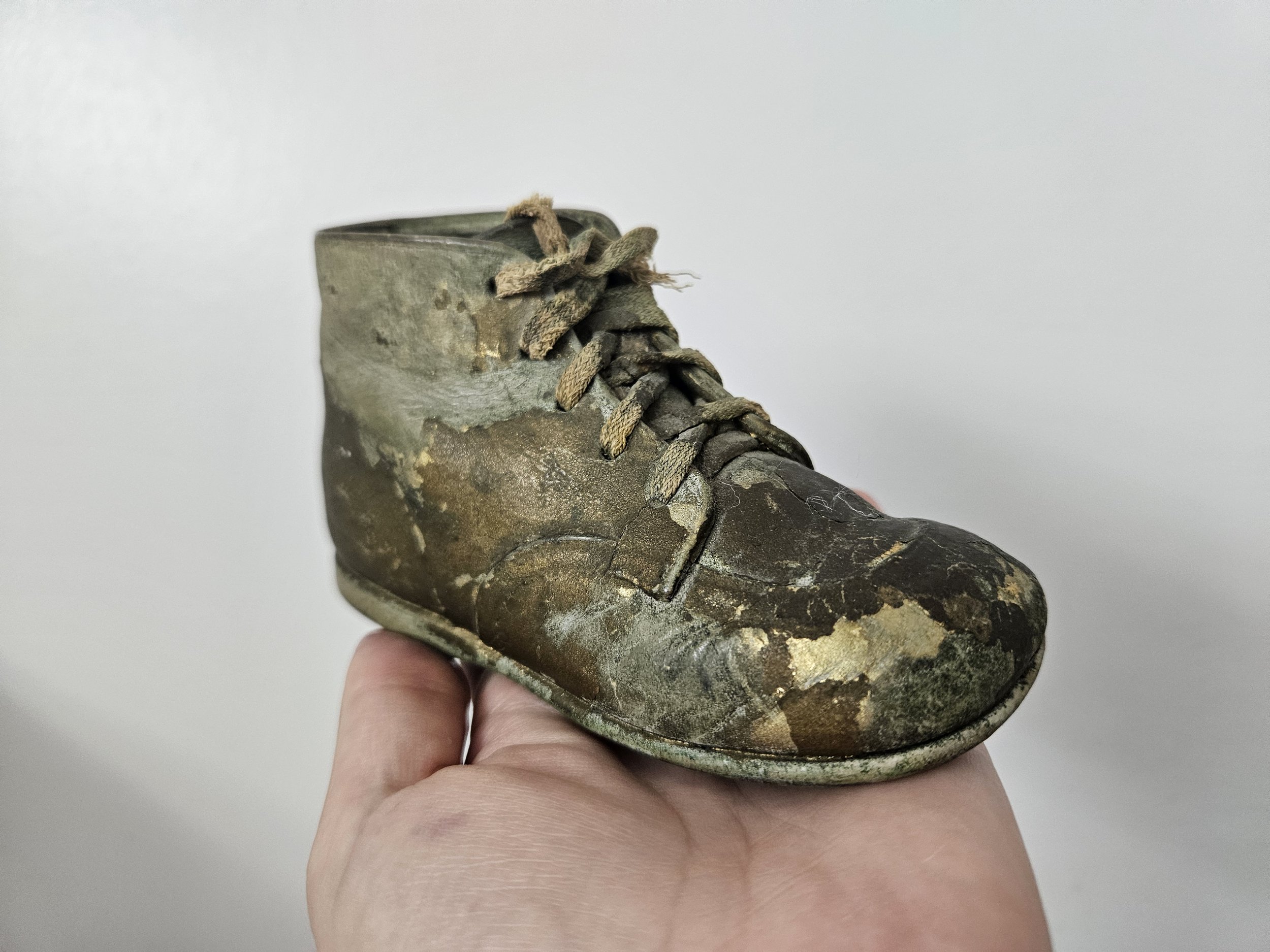 adorable bronzed baby shoe