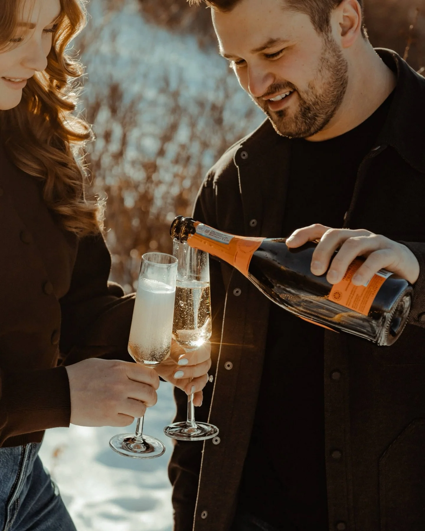 When the warm weather hits for an Alberta winter engagement session! Moving the date of their shoot up to take full advantage of the temperatures was an excellent idea and we had the best time with these two creating their engagement images. 
Just a 