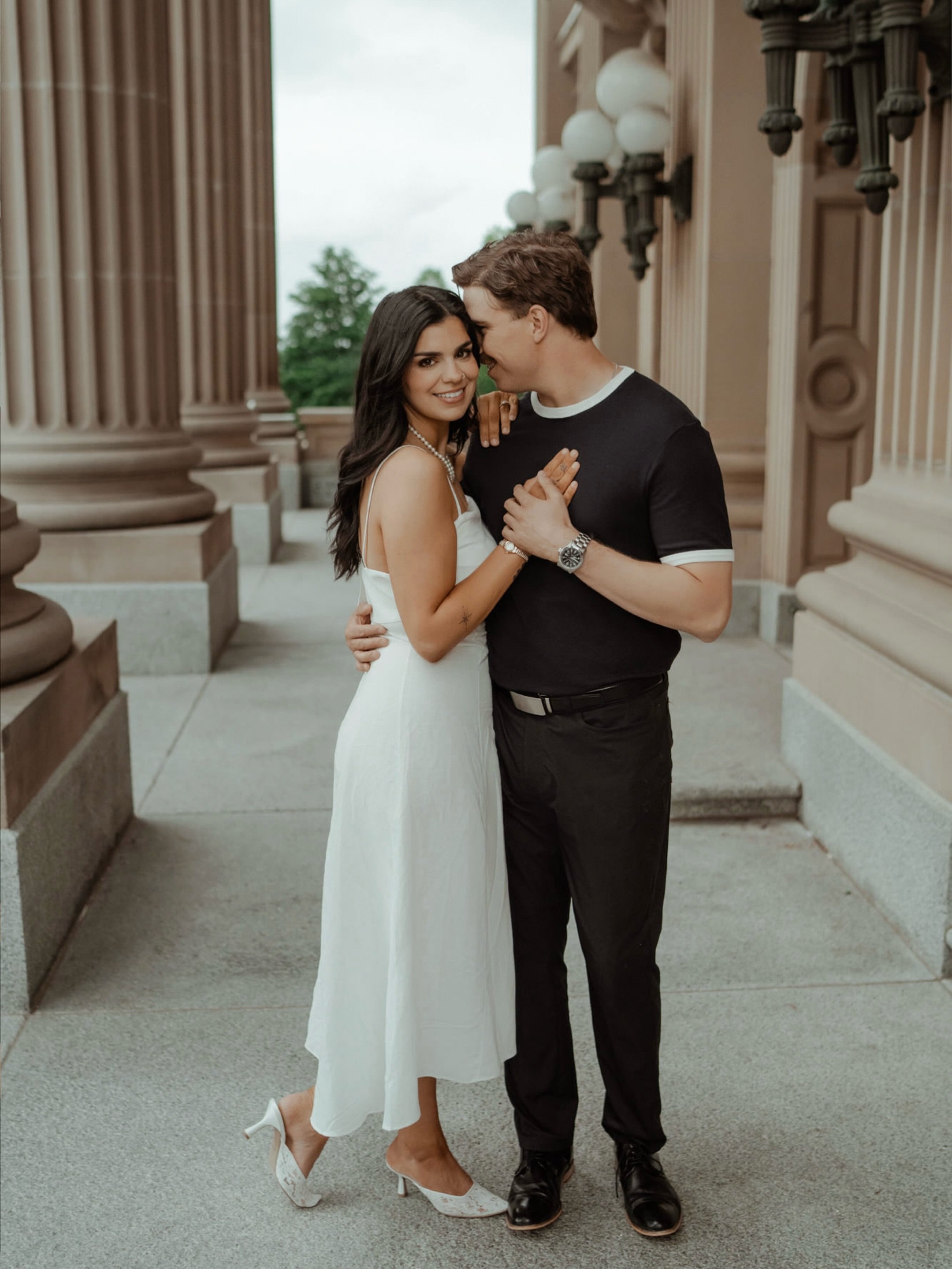 This engagement session felt like a little slice of Europe as we wandered through Edmonton&rsquo;s beautiful spring scenery. We loved capturing these two and their connection. Counting down the days until we celebrate their wedding in just a few mont