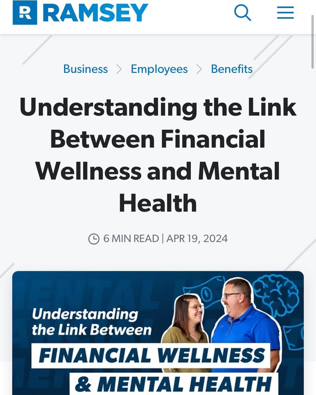 Look who is trying to get into corporate financial wellness by pretending to care about employee mental health 🙄

#financialwellness #mentalhealth #daveramsey