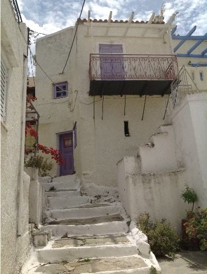 Location 1: "Purple House"; home in the Xora, Ioulis, on the island of Kea
