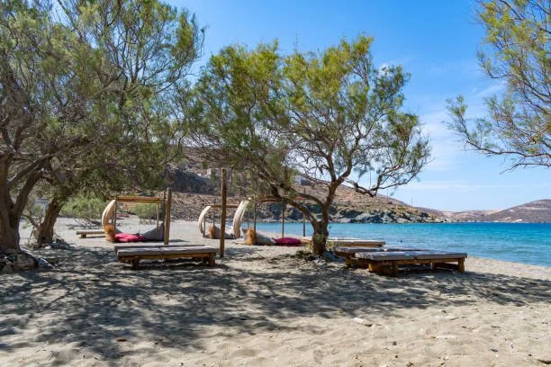 Location 1: Cooling Almerikia (Tamarisk) trees and brilliant blue on a Tinian beach