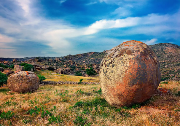 Location 1: Mysterious granite spheres create the lunar-landscape at Volax Village