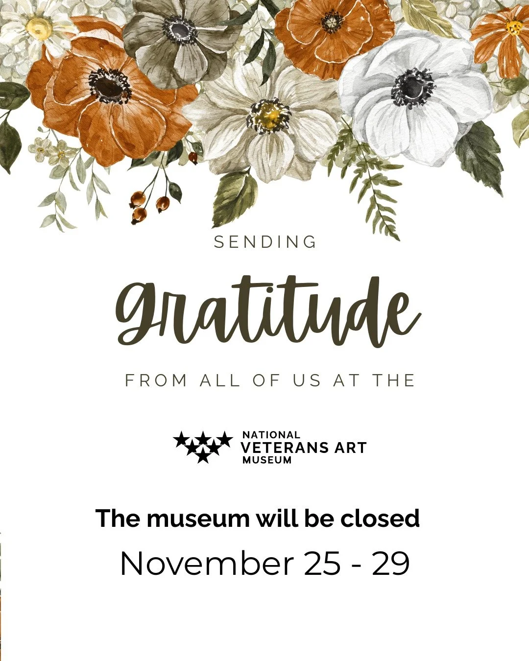 The museum is currently closed for fall break. We will be using this time to rest, connect with loved ones, and prepare for exciting programs ahead.

We'll see you back at the museum on December 2!