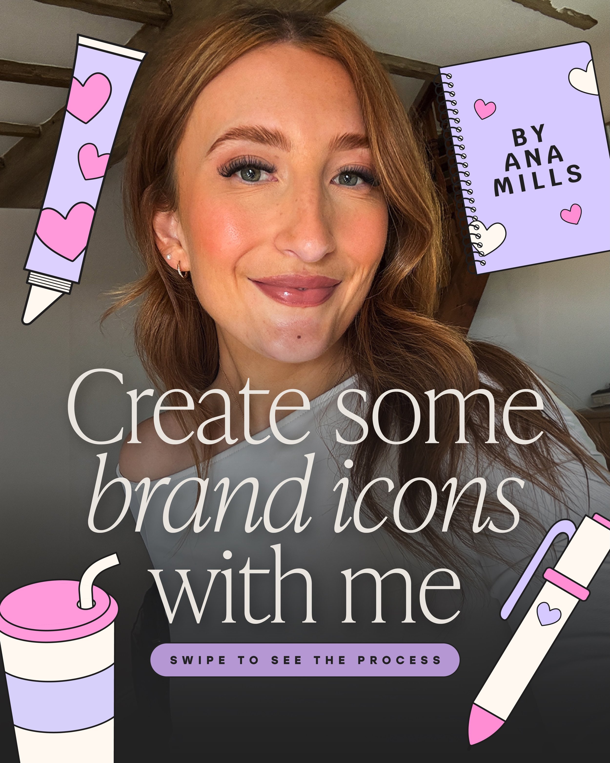 For @byanamills, we wanted the iconography to feel bold, expressive and full of personality while still complementing the premium feel of the brand. Every illustration was designed to capture Ana&rsquo;s energy and become a recognisable part of her v