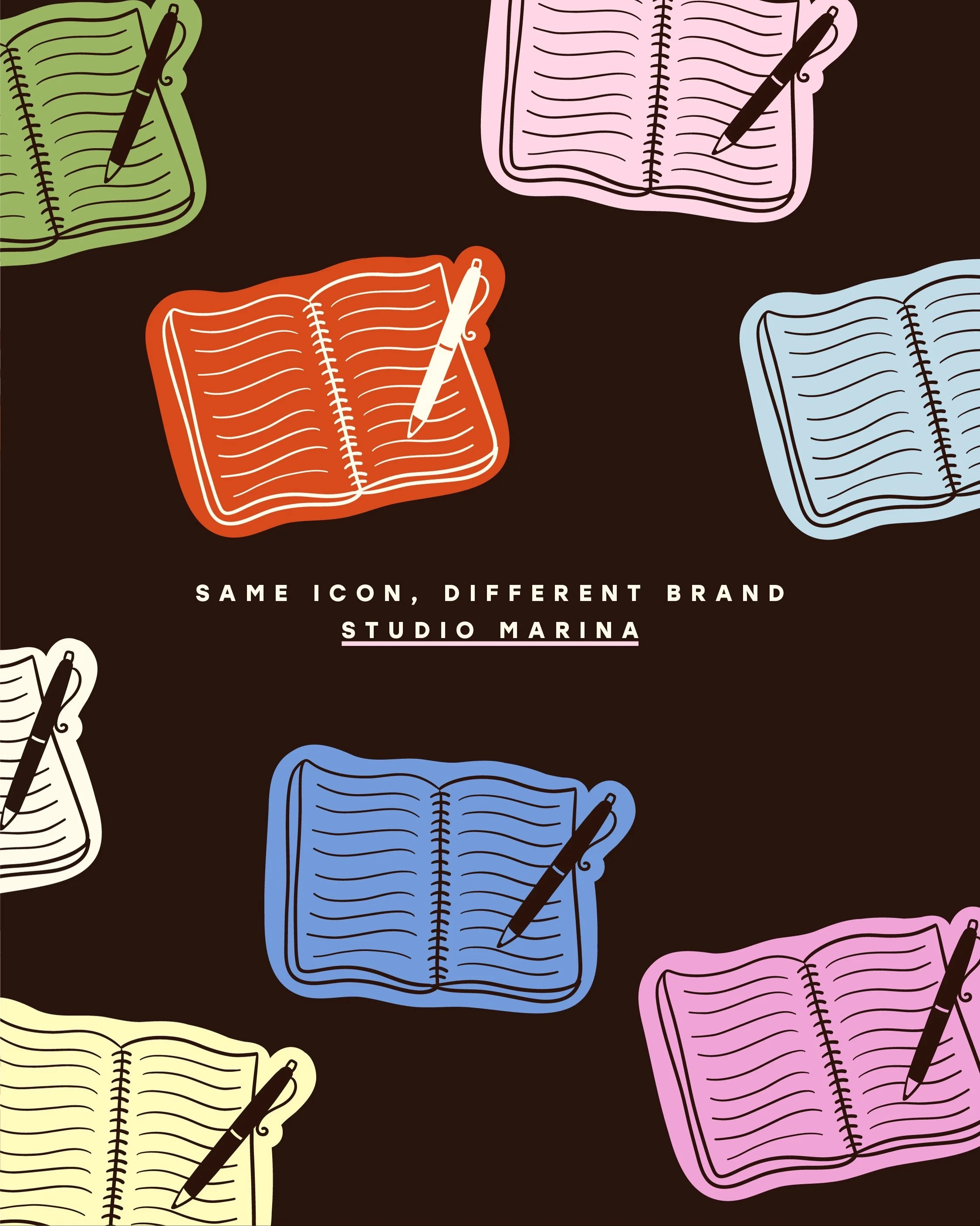 There&rsquo;s something about a notebook icon that just scratches our designer brains the right way ✨

Whether it&rsquo;s for a coach, educator, creative or service-based business, notebooks are one of those icons that pop up time and time again. The