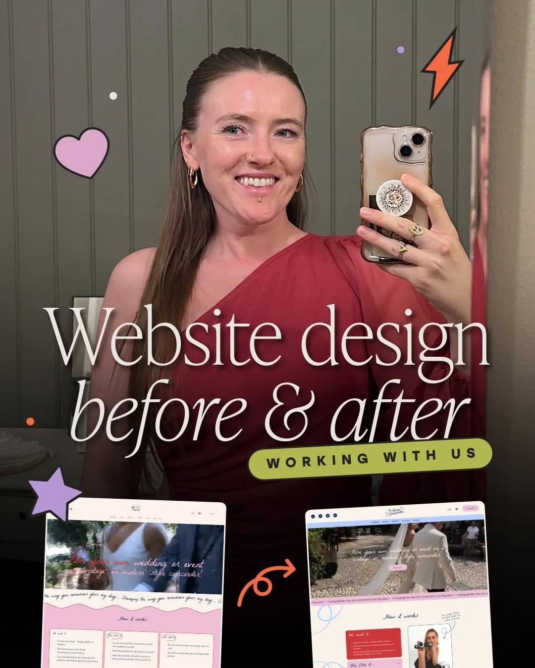 There&rsquo;s just SOMETHING about a website before &amp; after 🤭

The Home Camcorder already had SO much personality, so with this website refresh we wanted to make sure it felt just as reflective of her branding (which we were lucky enough to crea