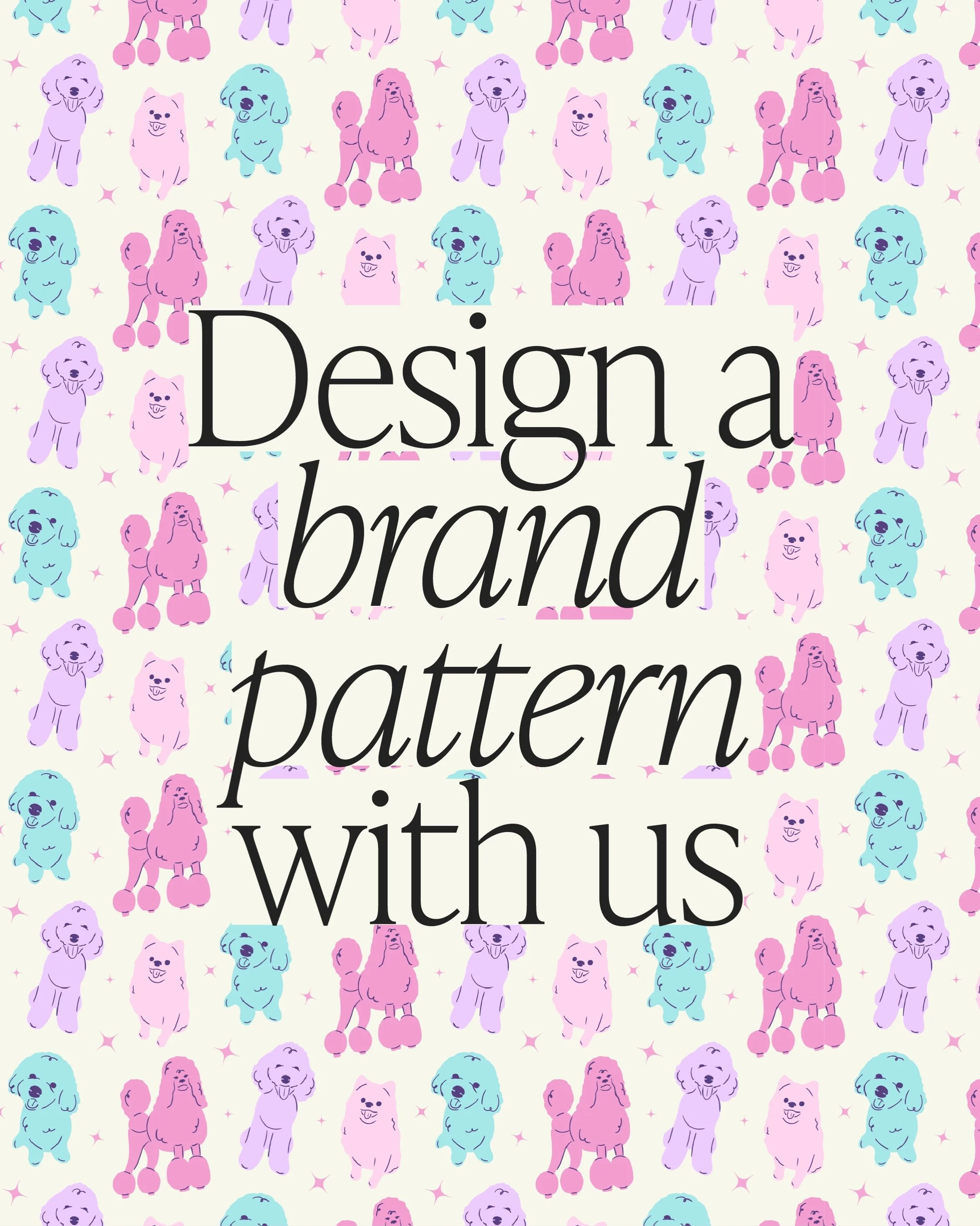 Oh we loveeee a pattern! Here&rsquo;s a little look at the process of how we made this pattern for @topknotpetspa using the bespoke icons we created for Alisa ✨&nbsp;all created in @adobe Illustrator!

In our Not Just a Logo package you get an array 