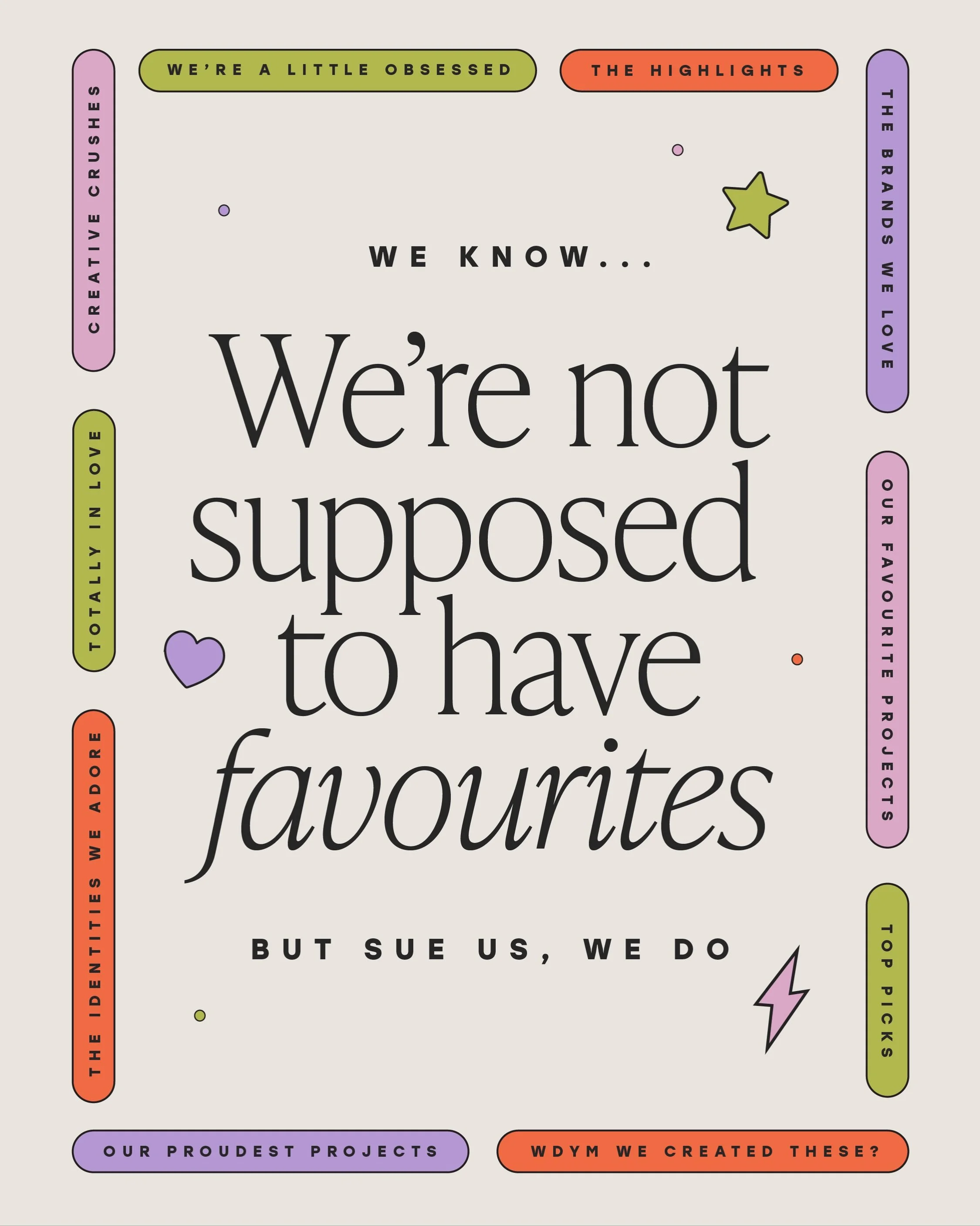Disclaimer: if you know us you know that we simply ADORE every single project we work on. 

BUTTT, sometimes certain projects just tickle ya pickle in the best way so we thought we&rsquo;d share some of our favourite projects we&rsquo;ve worked on ❤️