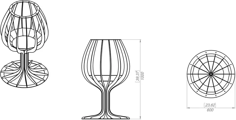 wine glass firepit dimensions made in the uk by farm truck designs ltd