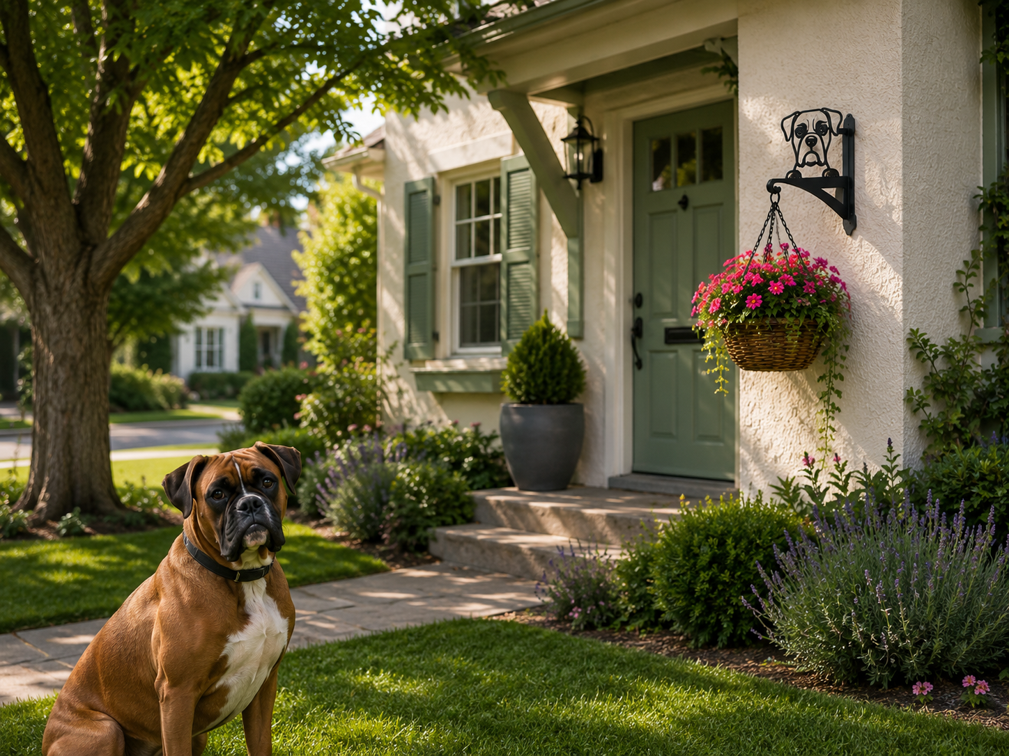 boxer dog hanging basket bracket with boxer.png