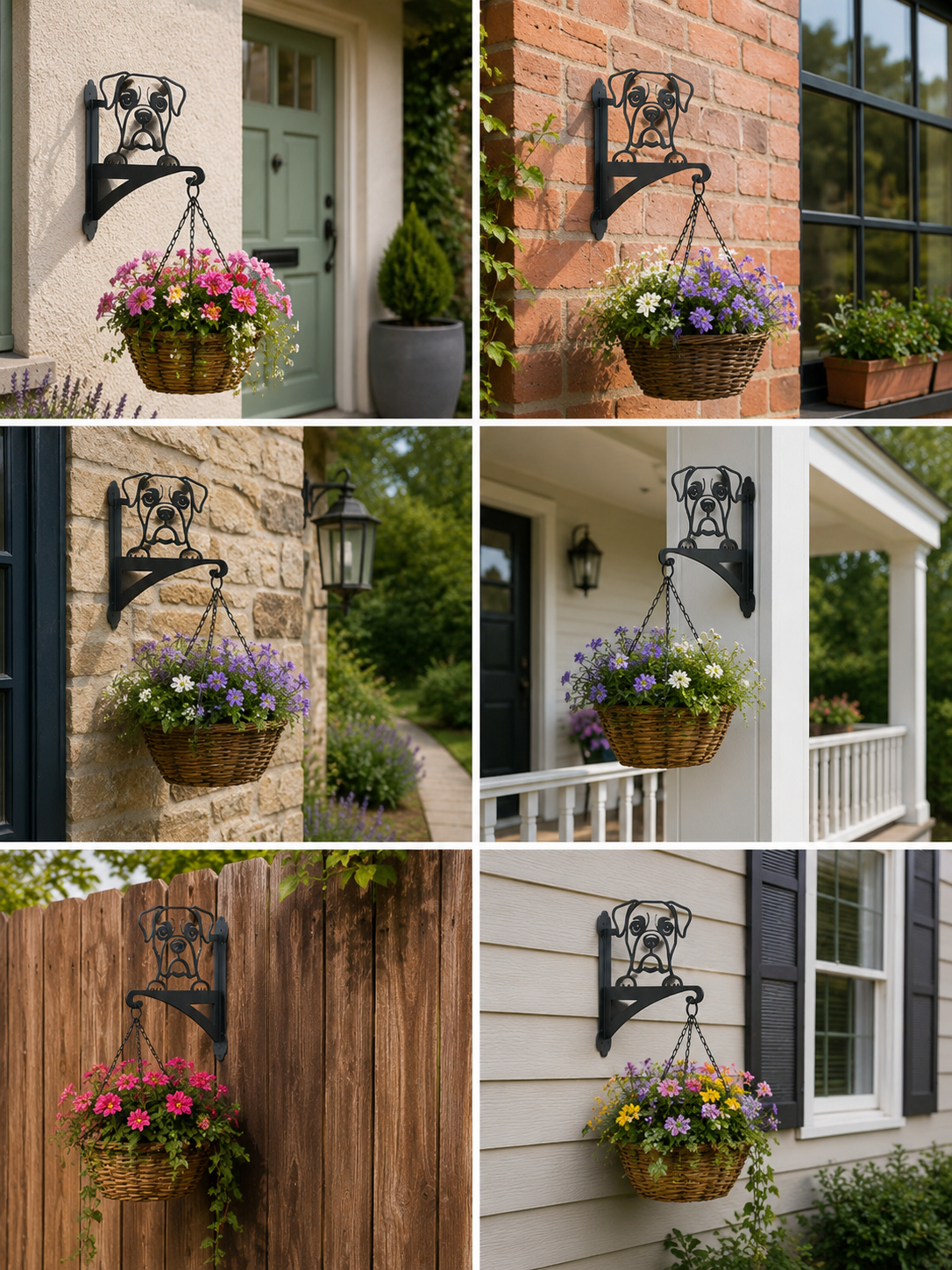 Boxer Dog Hanging Basket Bracket