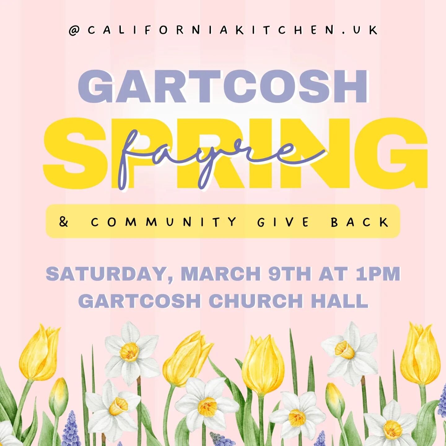 🌟 Keen to get your hands on some of our bread? Well next weekend is your chance at the Gartcosh Easter Fayre! We'll be there with our award-winning sourdough and your favourite Californian dips. Even better, we're giving back to the Gartcosh communi
