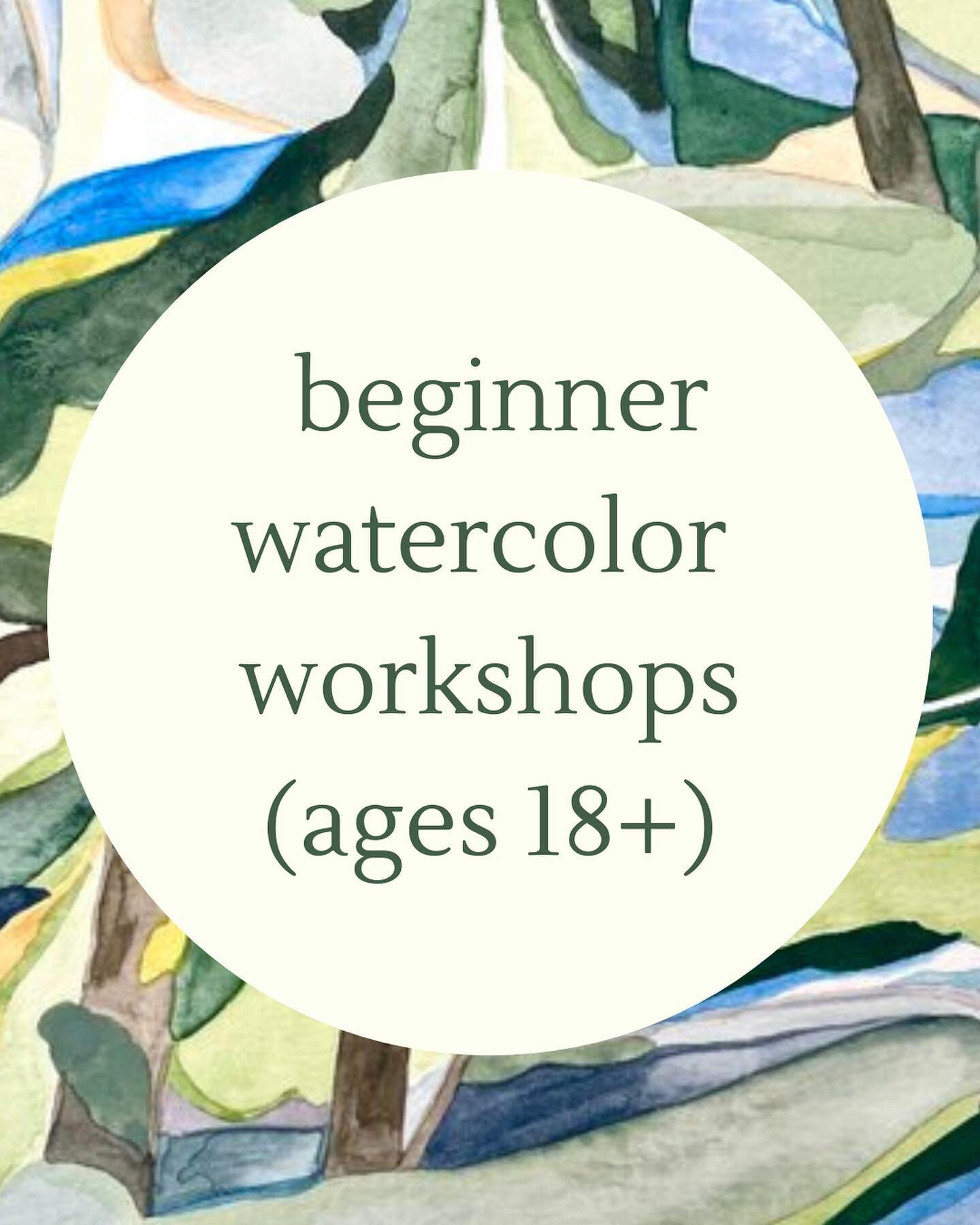 Beginner watercolor workshops are back &mdash; and the first class meets tomorrow (9/6) from 6-8PM 🤗🎨

All classes are beginner-oriented and can be taken sequentially or a la carte. See the class schedule and learn more through the link in bio 🍂💫