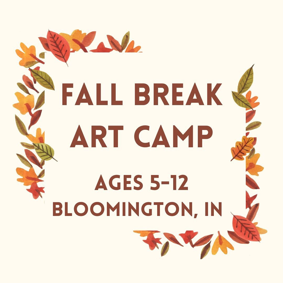 Join Little Spring Studio for Fall Break Art Camp at the I Fell Gallery in Bloomington 🍂🎨💫

Art camp is for children ages 5-12 and meets 9:00 AM-12:00 PM on Thursday 10/12 and Friday 10/13. Students will work on a variety of projects including wat