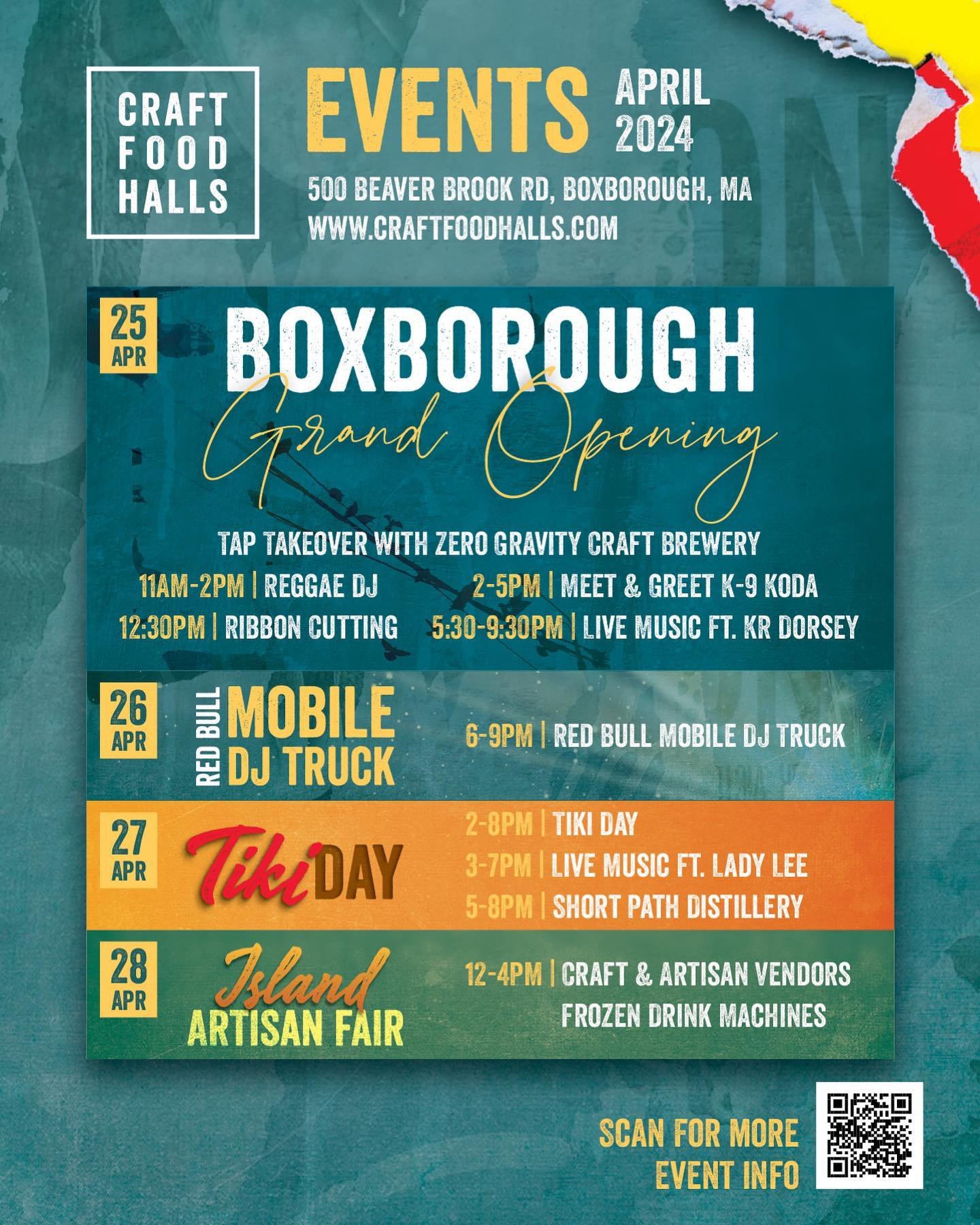 Don&rsquo;t miss this weekend&rsquo;s fun events at Boxborough&rsquo;s NEW @craftfoodhalls !! The vibe is awesome and the huge outdoor patio with live music is JUST the spot for the warm weather and sunshine! ☀️ #boxboroughma #lovewhereyoulive #craft