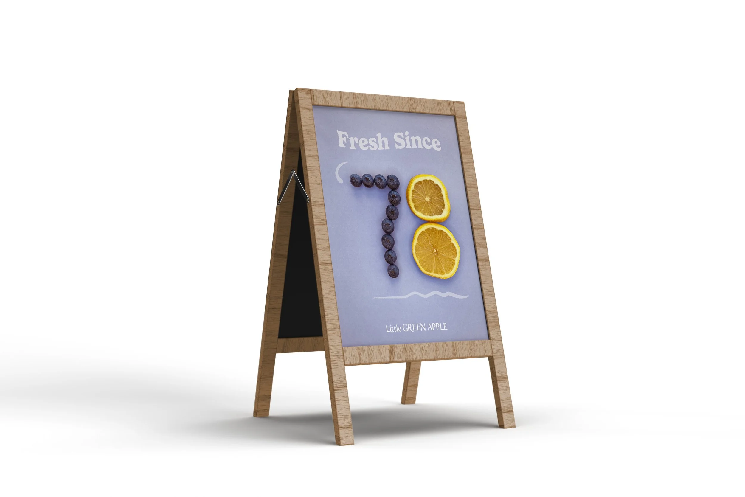 The A-board welcomes customers from outside the market.