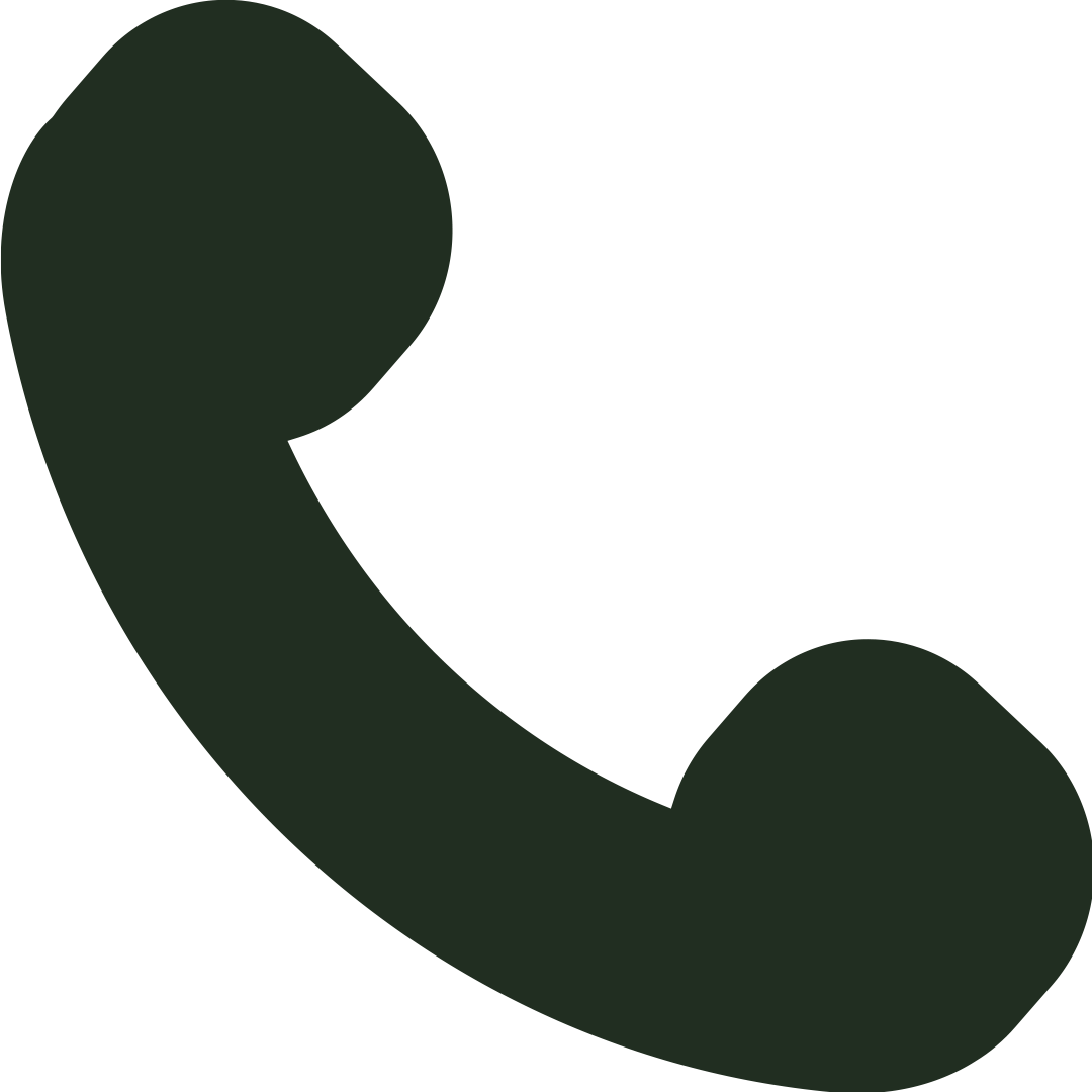 Icon of a black telephone handset.