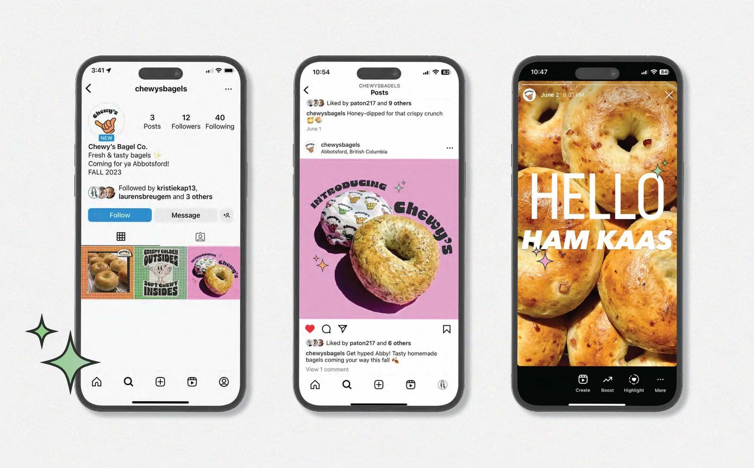 A social media campaign introduces the brand digitally.