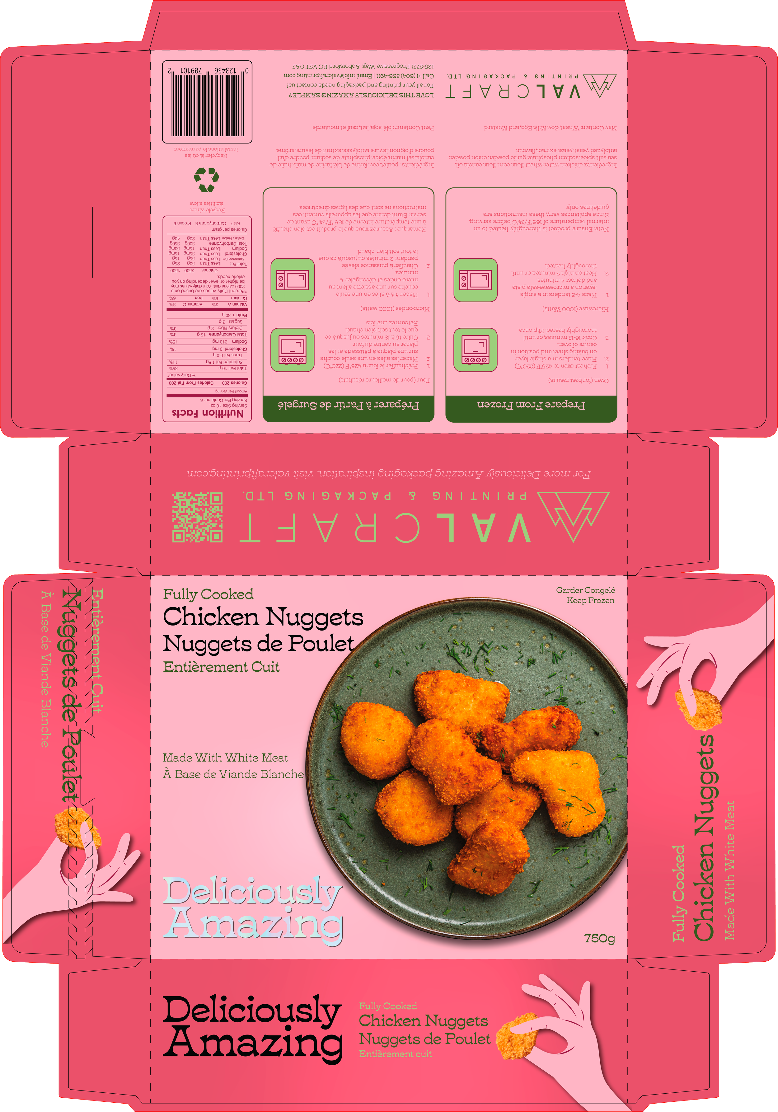 Frozen Chicken Nuggets Dieline