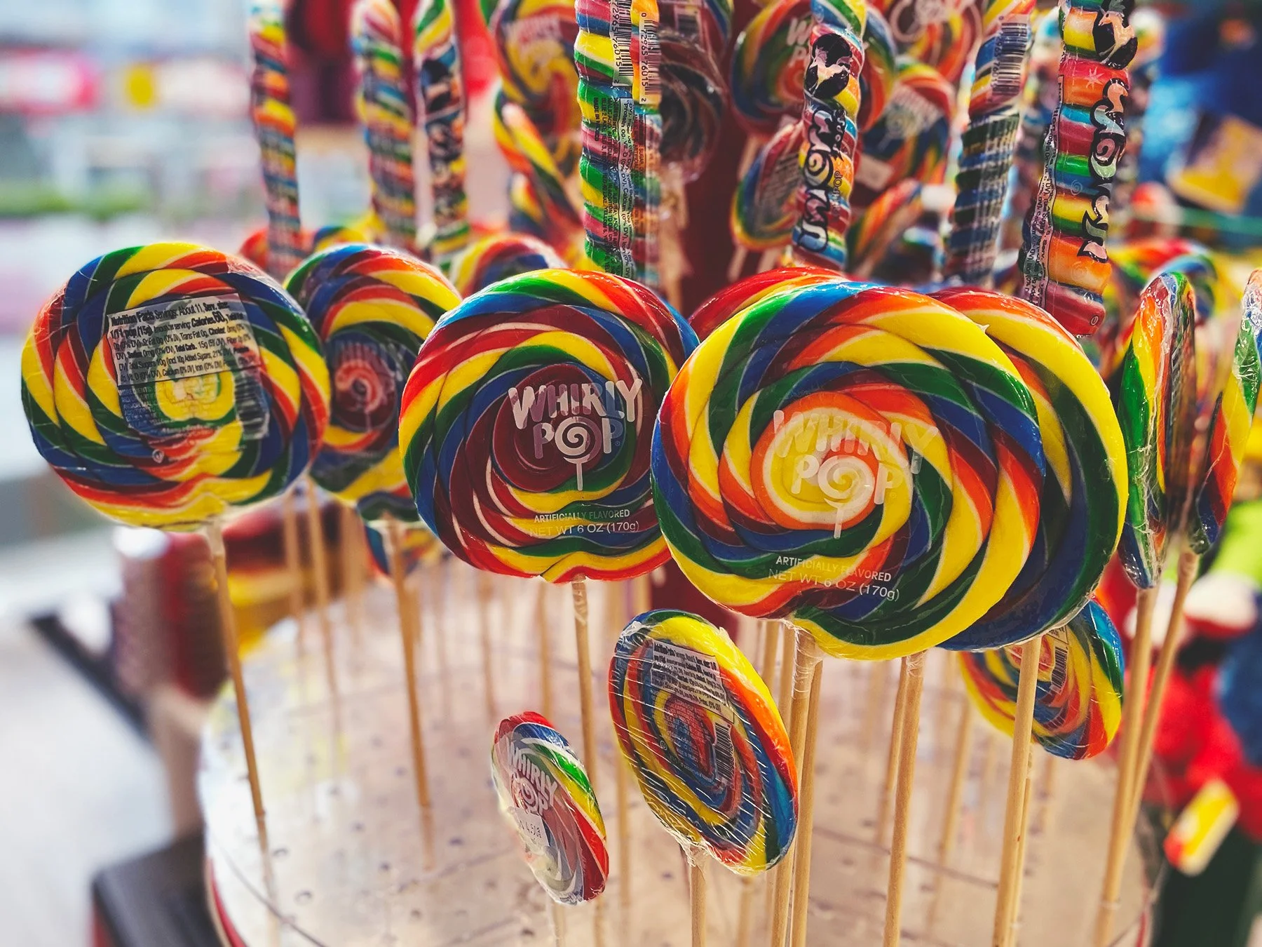 Colourful Whirly pops brighten up the room