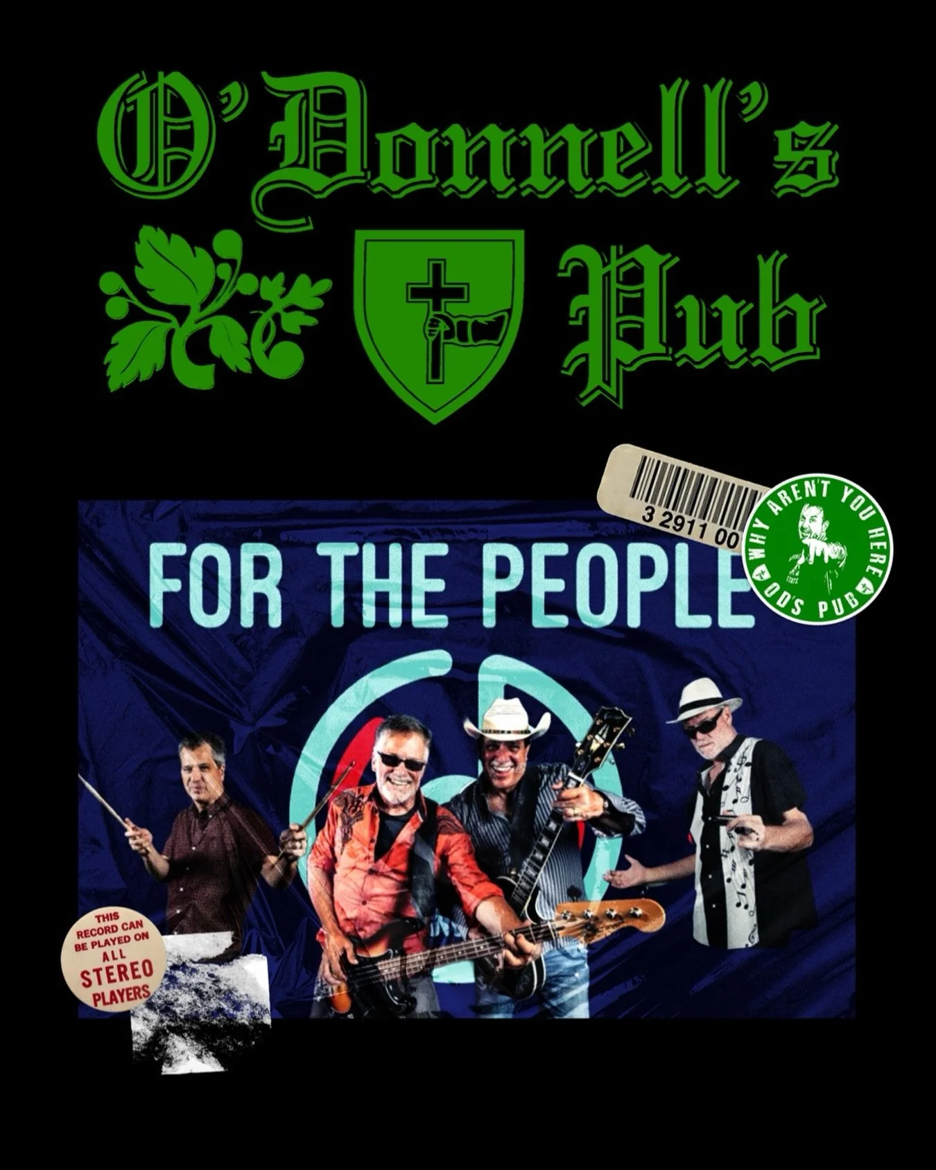 𝙇𝙄𝙑𝙀 ‼️ 𝗦𝗔𝗧 𝗡𝗜𝗚𝗛𝗧 
⏰ 9:30PM 
𝗠𝗨𝗦𝗜𝗖: @forthepeoplebandraleigh 
➖➖➖➖
☘️ O&rsquo;Donnell&rsquo;s Pub, in the heart of downtown Southern Pines, features a Full Bar with 16 Rotating Taps, Open Mic Night, Karaoke, and Weekly Live Music #so