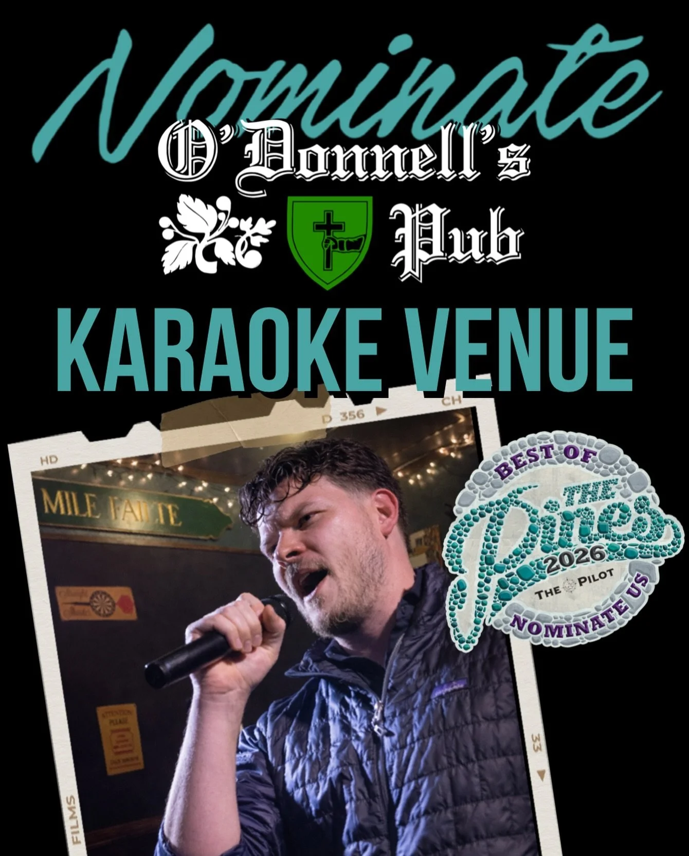 𝗡𝗢𝗠𝗜𝗡𝗔𝗧𝗘 ☘️ 𝗢𝗗&rsquo;𝗦: BEST OF THE PINES
➖➖➖
Whether we are having it indoors or out, Karaoke at OD&rsquo;s NEVER disappoints!! Let everyone know and head to bestofthepines.com and vote O&rsquo;Donnell&rsquo;s Pub ✅ KARAOKE VENU
➖➖➖ 
Whil