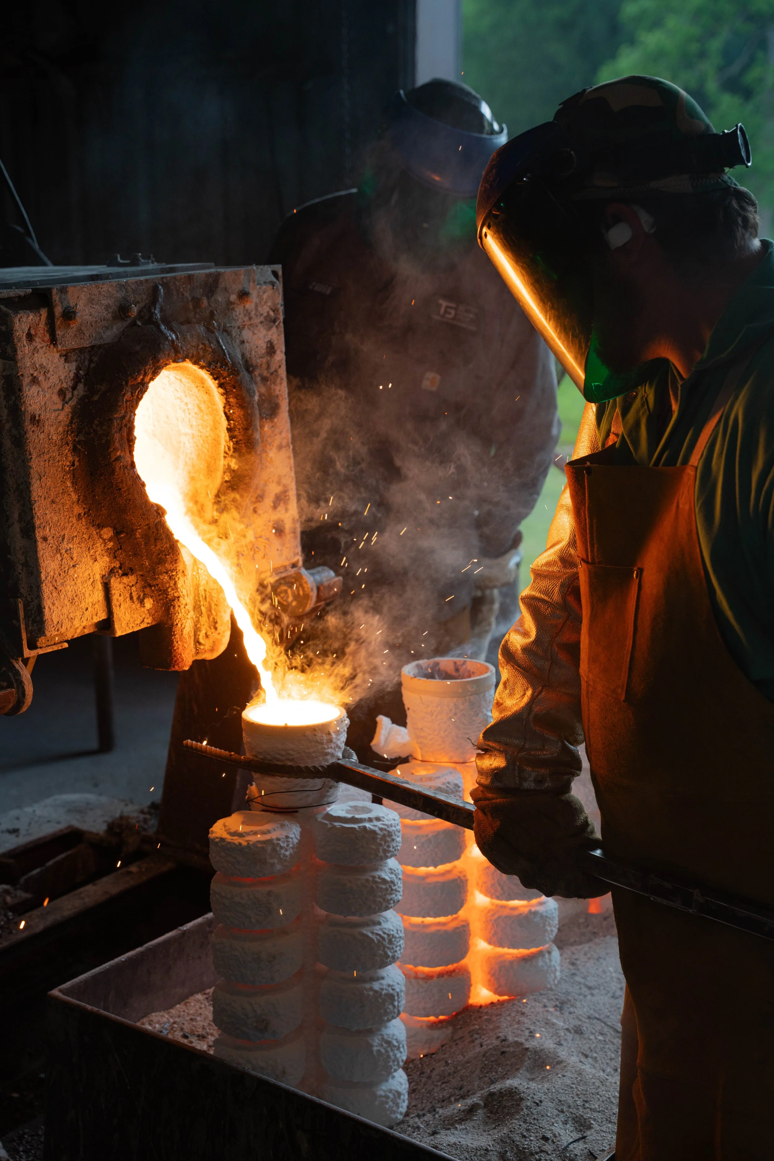 Investment castings being poured at IPC Foundry Group's Texas facility.