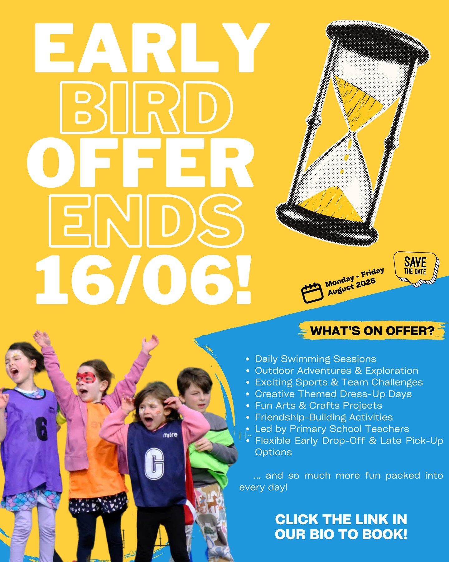 ⏰ Don&rsquo;t miss out! Our Early Bird Offer for our Summer Holiday Camp ends June 16th! 🚨🏕️

Lock in the best price now and give your child an unforgettable summer adventure.

Just click on the link in our bio to secure your space 💙

#HolidayCamp