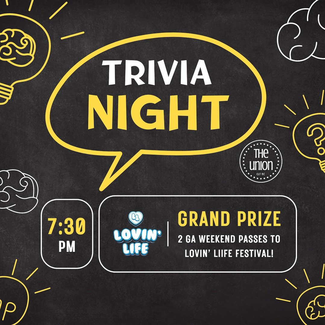 Who wants 2 FREE PASSES to @lovinlifemusicfest ?! 👀 Join us for trivia TONIGHT at 7:30pm and see if you have what it takes to outsmart the rest! 🧠