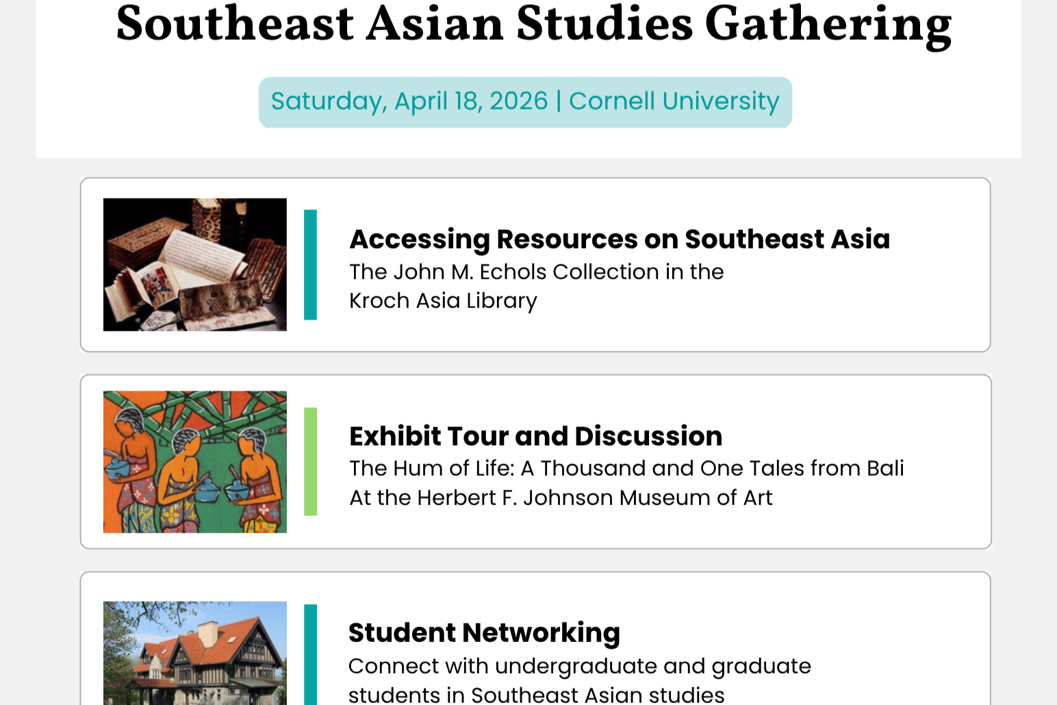 Southeast Asian Studies Gathering at Cornell University