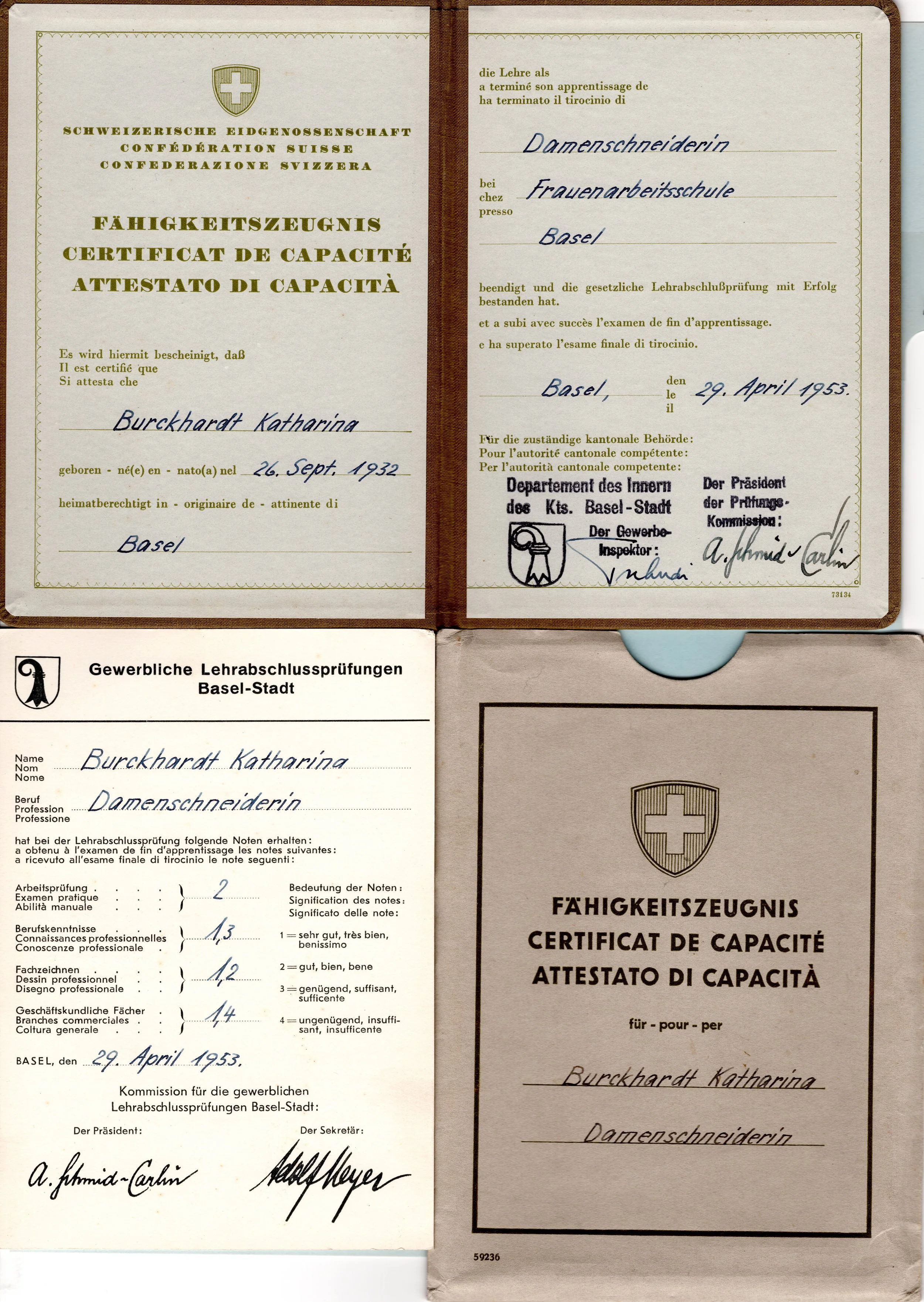 1950 - 1959 Berufsausbildung