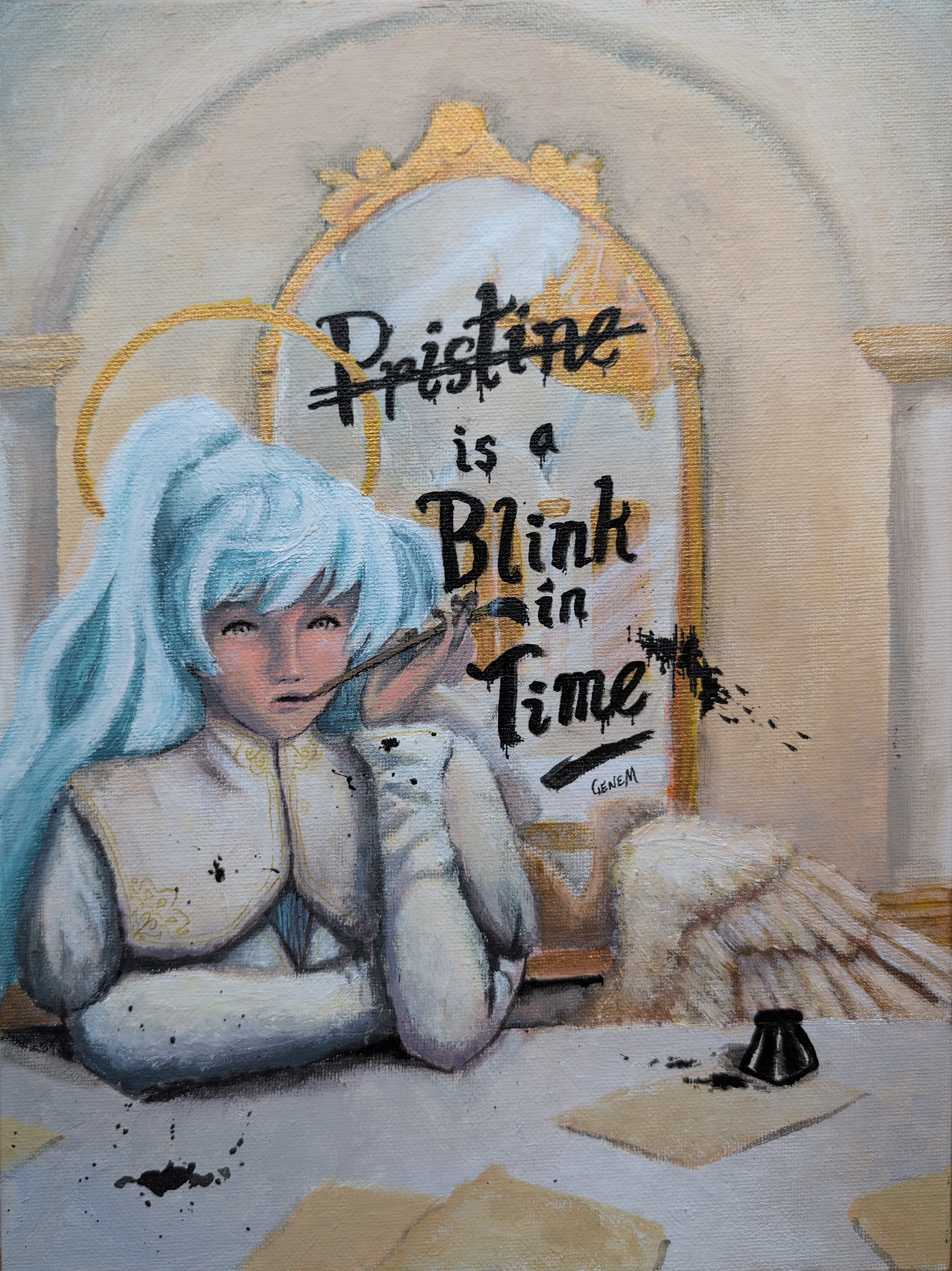 "Pristine" - Acrylic on Canvas Board, 9x12 - $225, prints available