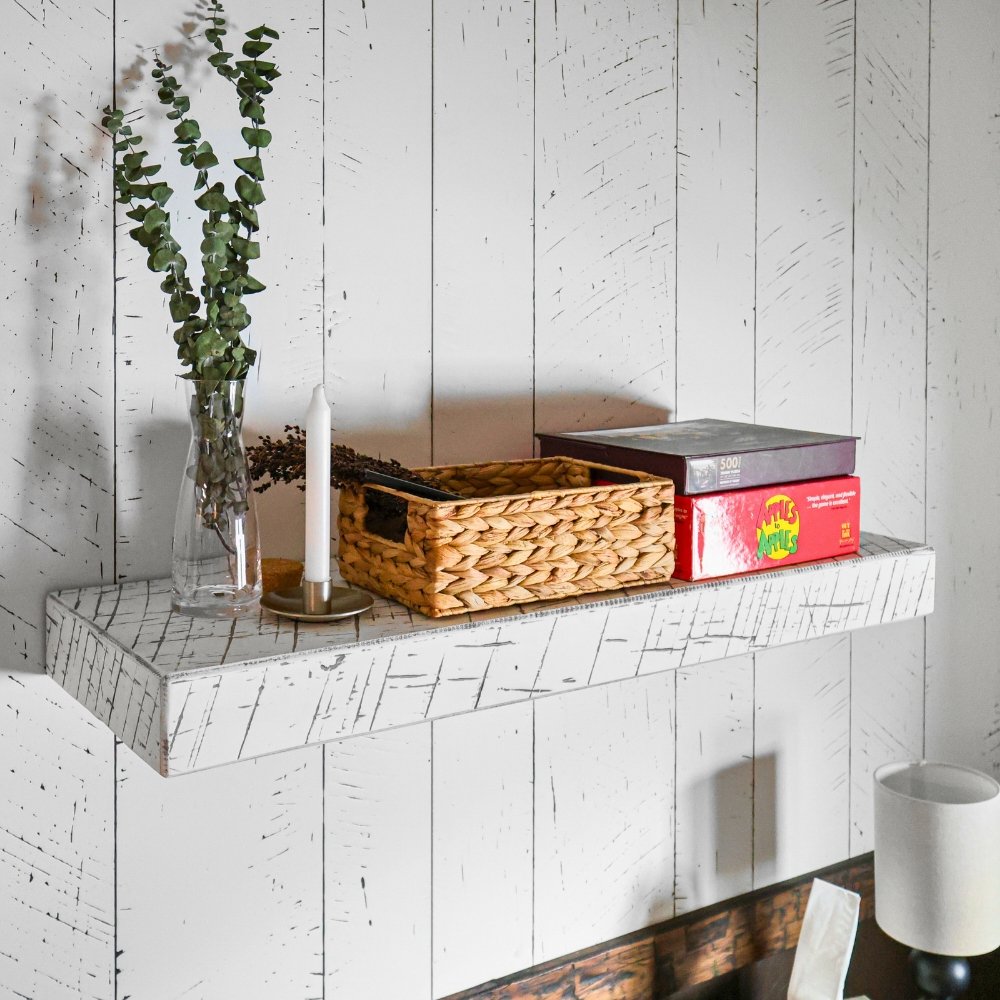 rustic floating shelf