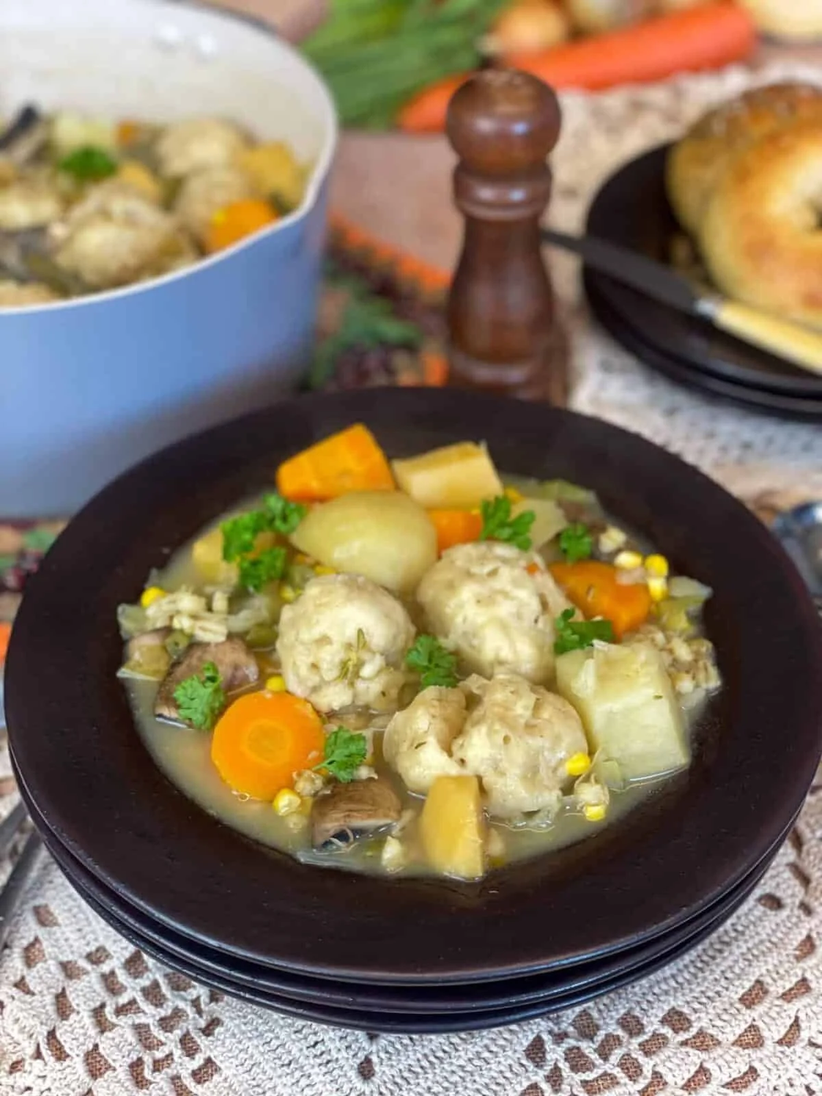 Bean & Vegetable Hot Pot with Dumplings
