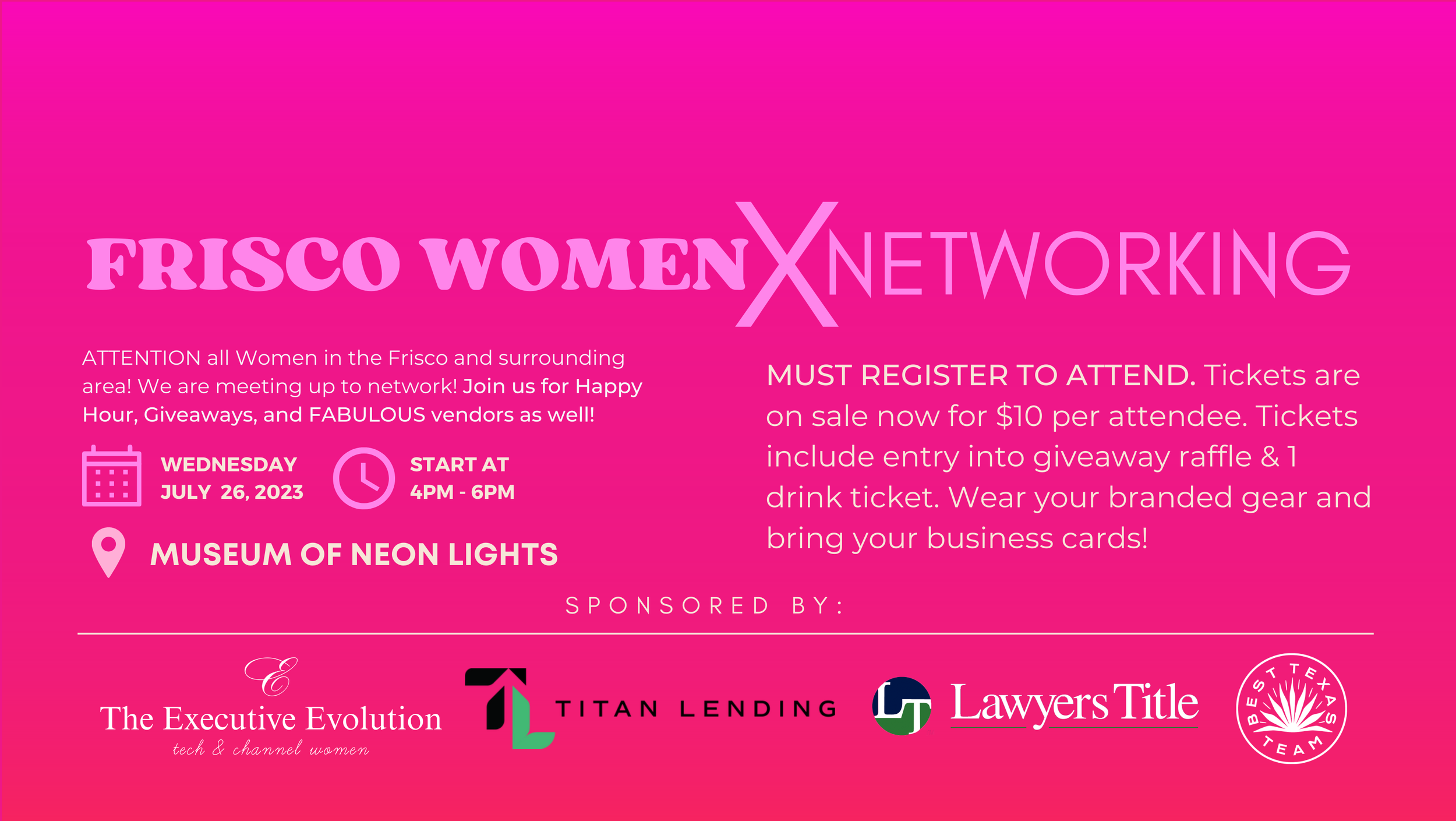FRISCO WOMEN X NETWORKING — Frisco Women