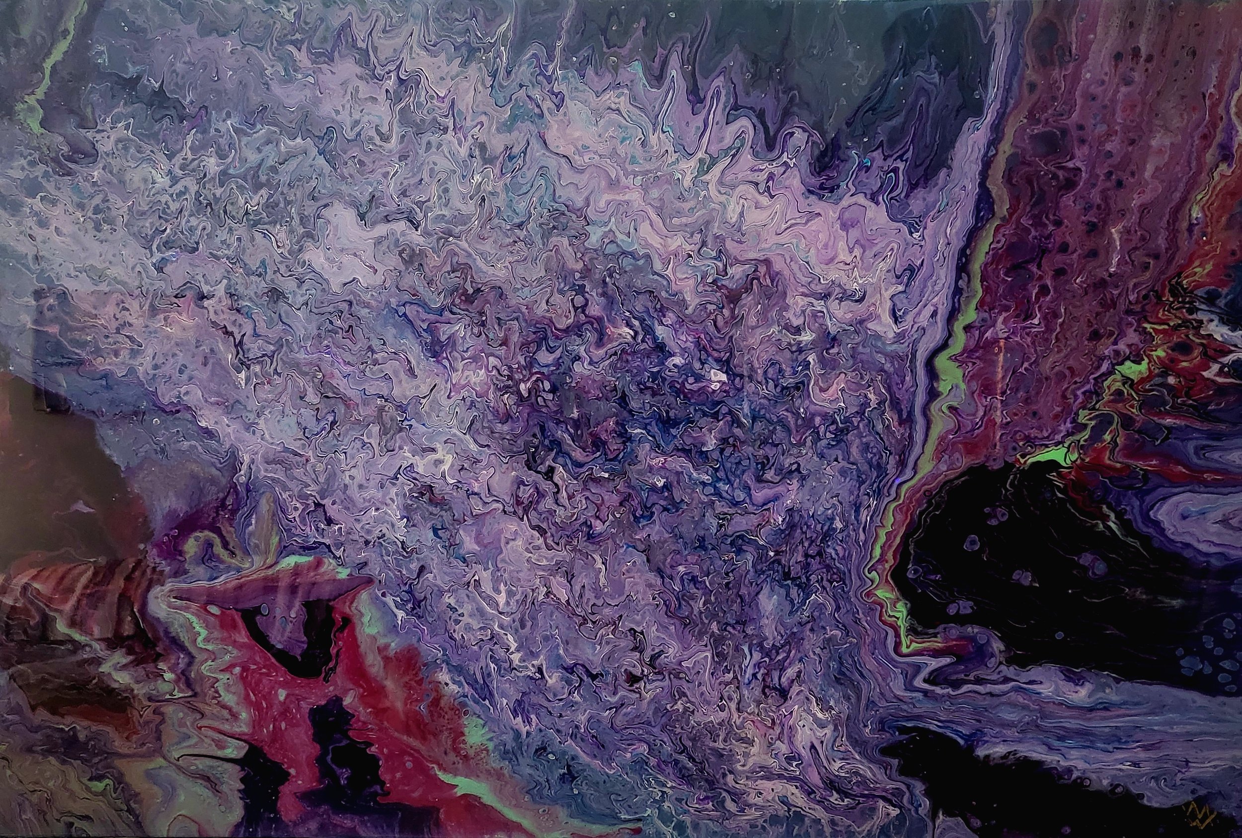 Purple Haze II
24"x36"
Acrylic and Resin on Aluminum
$875