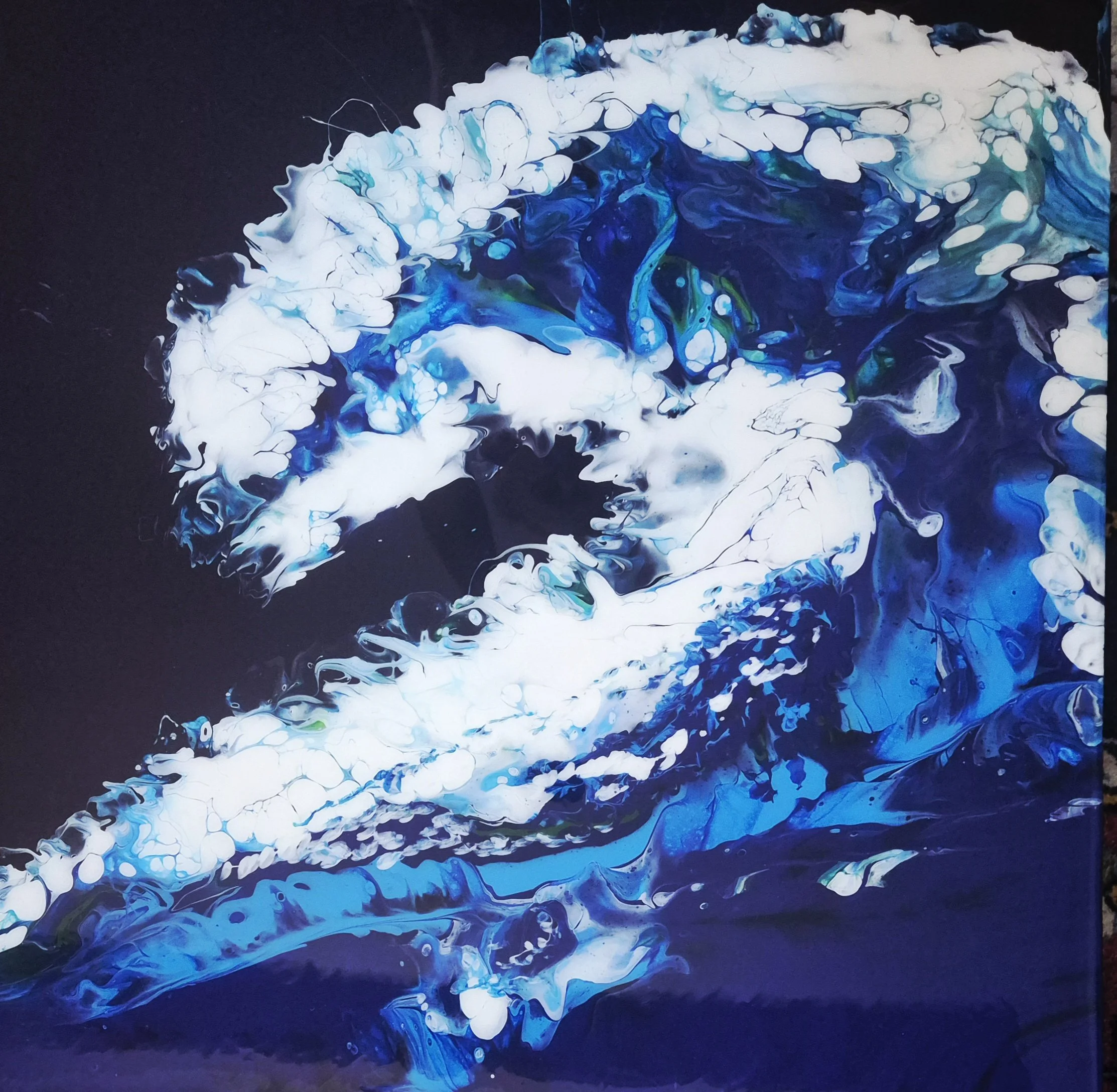 Dark and Stormy (Wave XII)
24x24"
Acrylic  and Resin on Wood