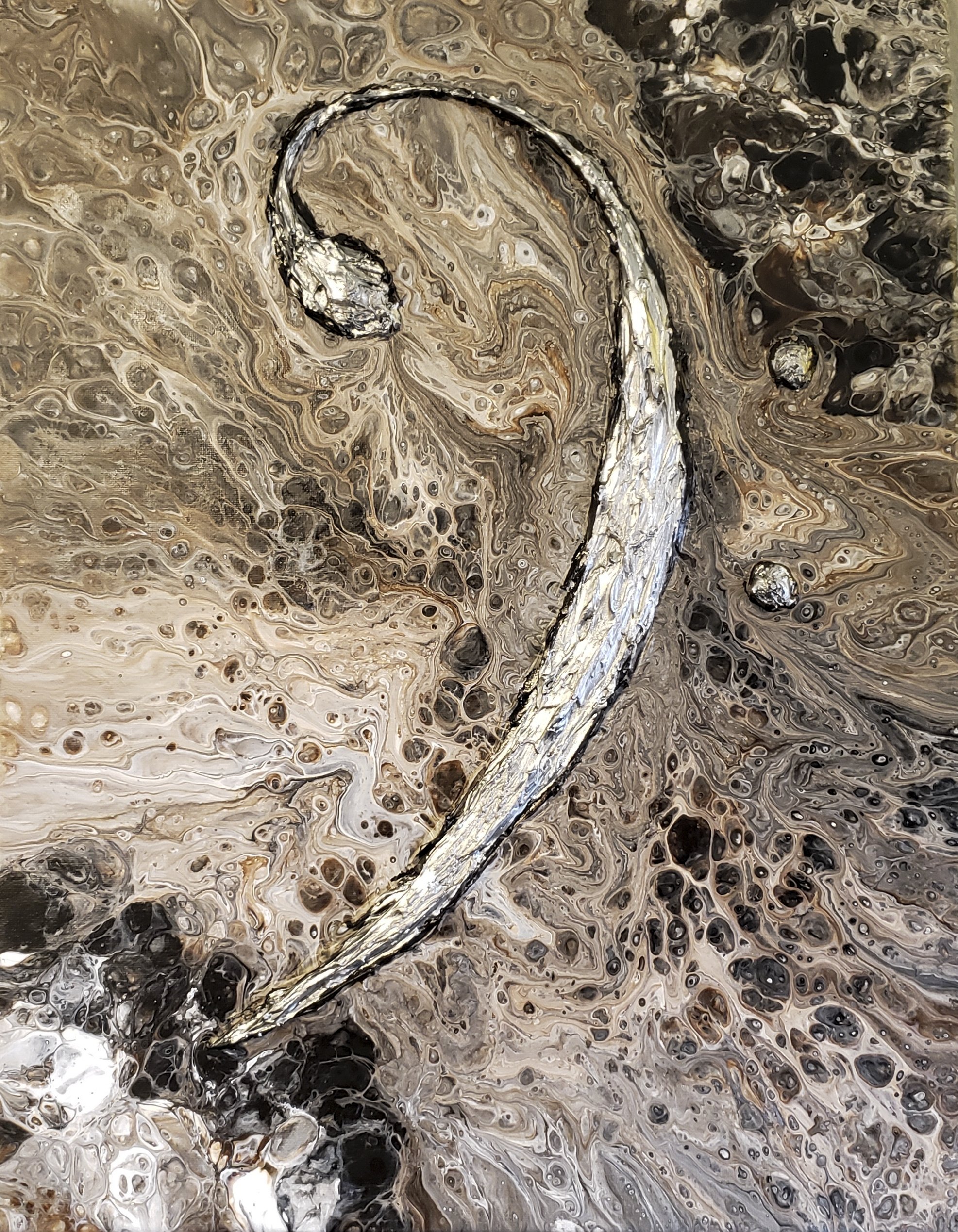 The Clefs
Bass Clef
Acrylic pour on 16x24. Must be purchased with the companion piece Treble Clef.
$500