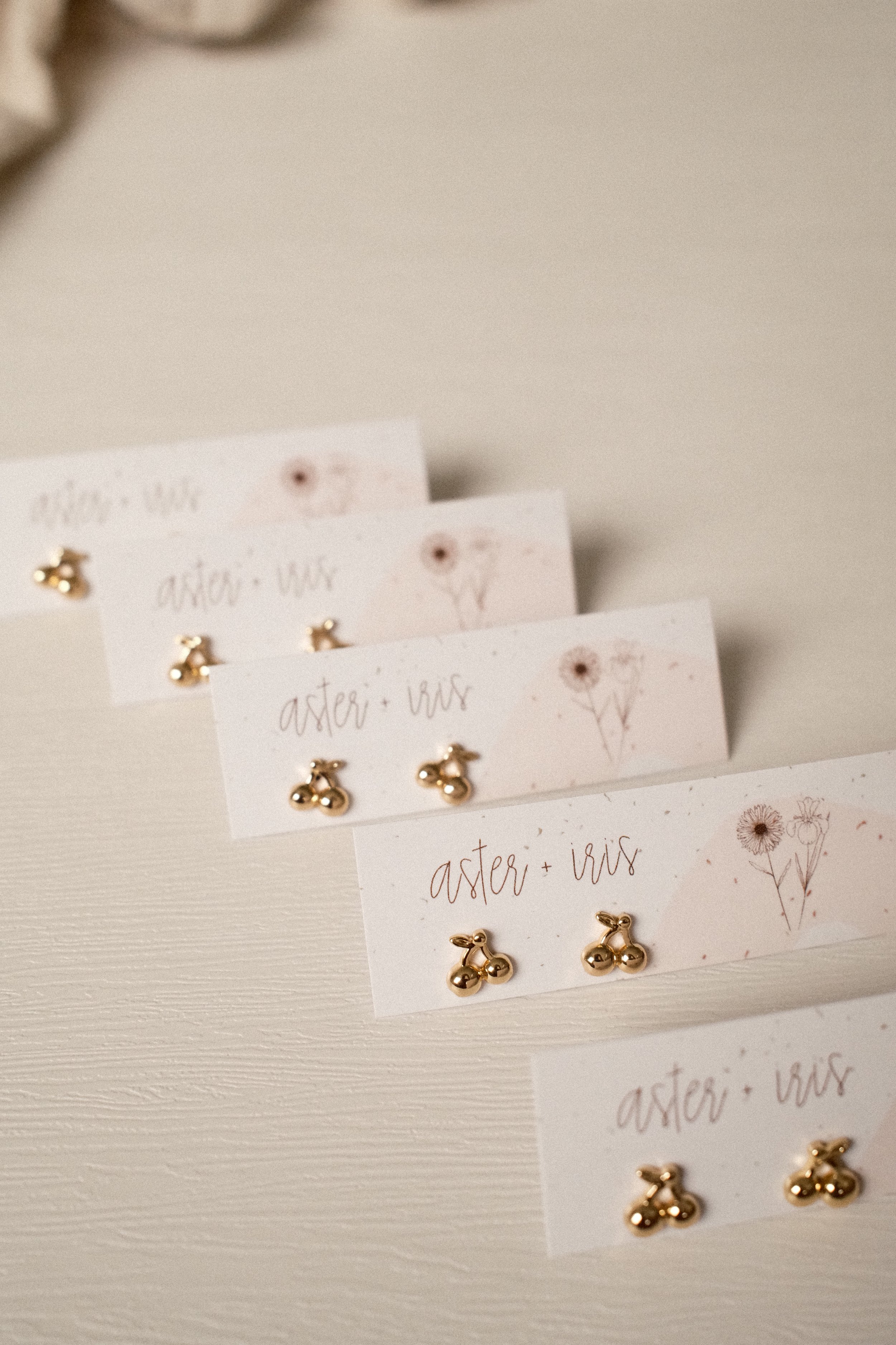 Gold studs - fruit