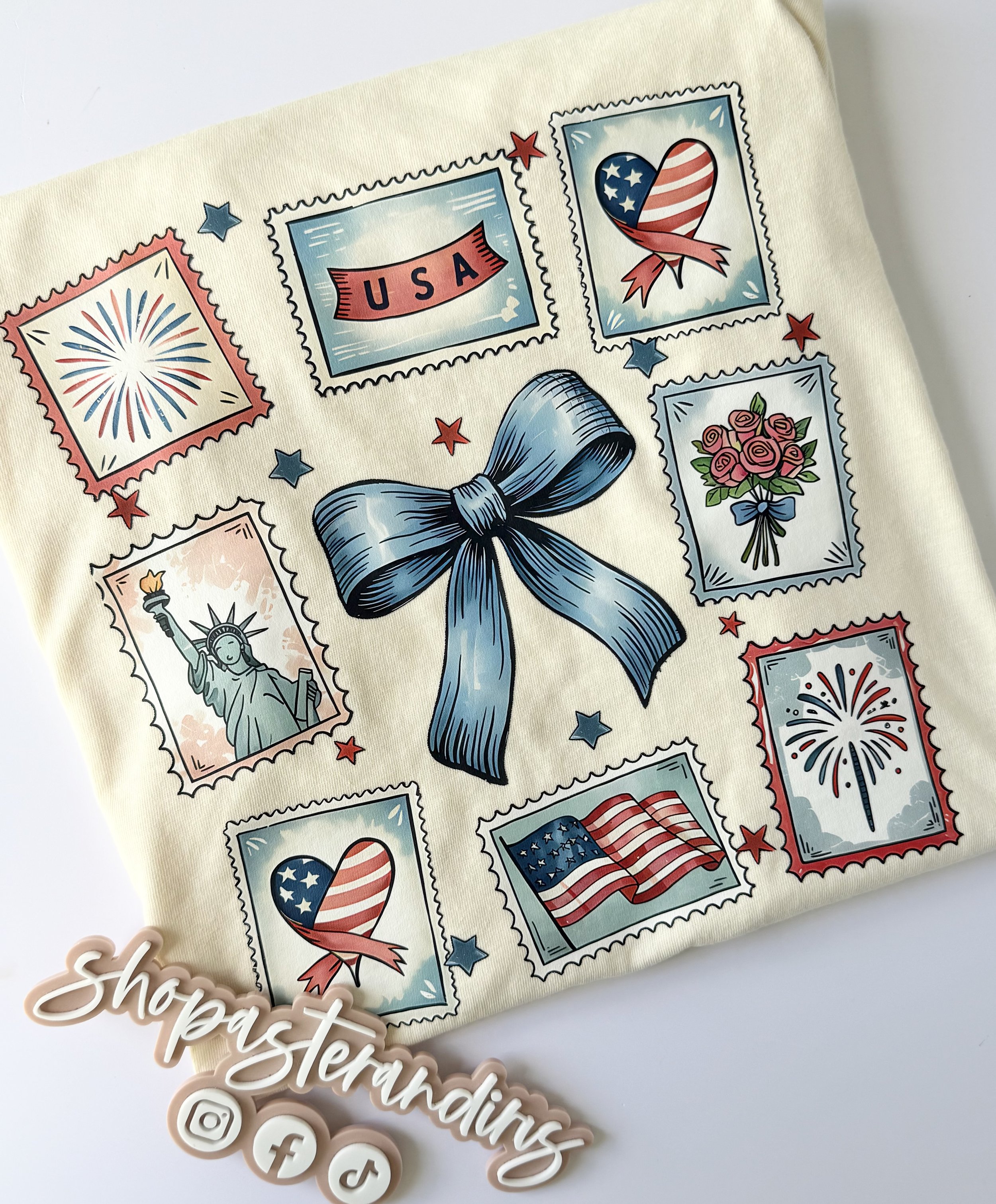 Patriotic stamp T-shirt